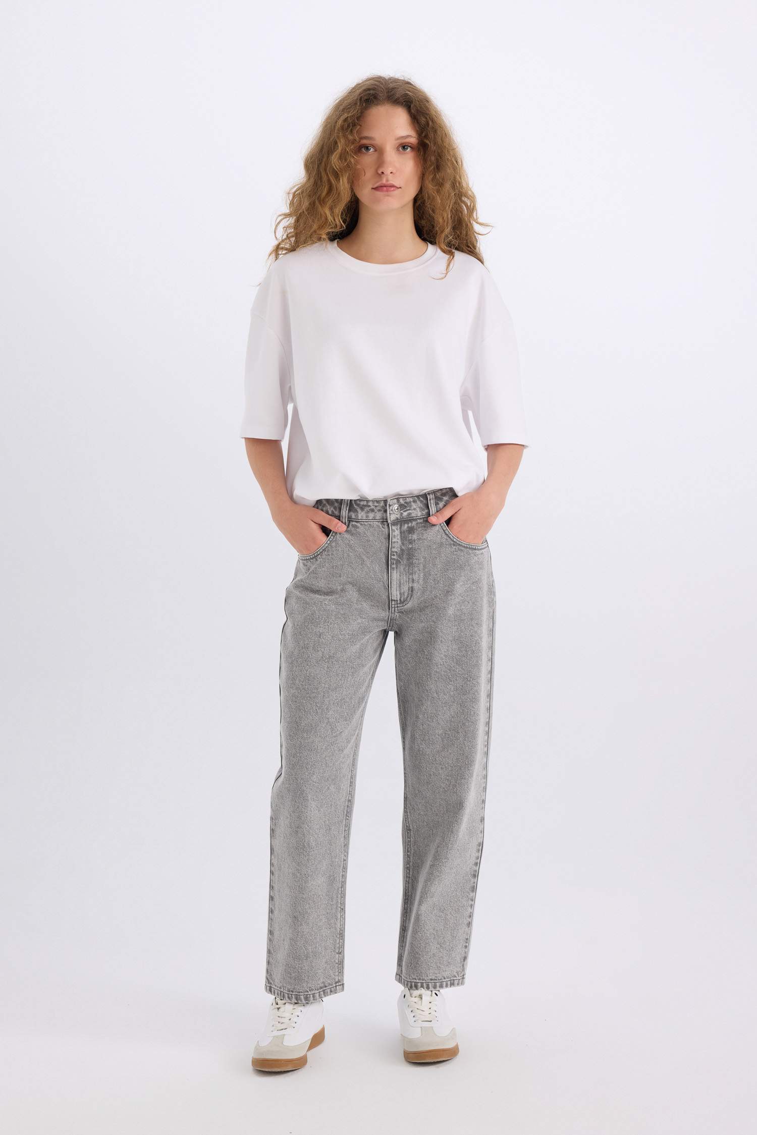 Джинсы Boyfriend с высокой талией