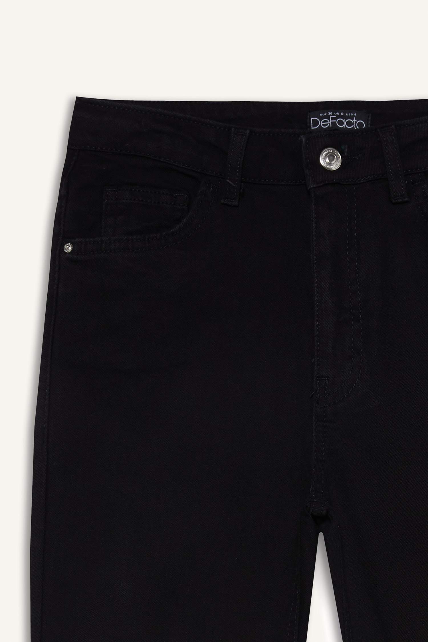 Mia Yüksek Bel Düz Paça Cepli Jean Pantolon