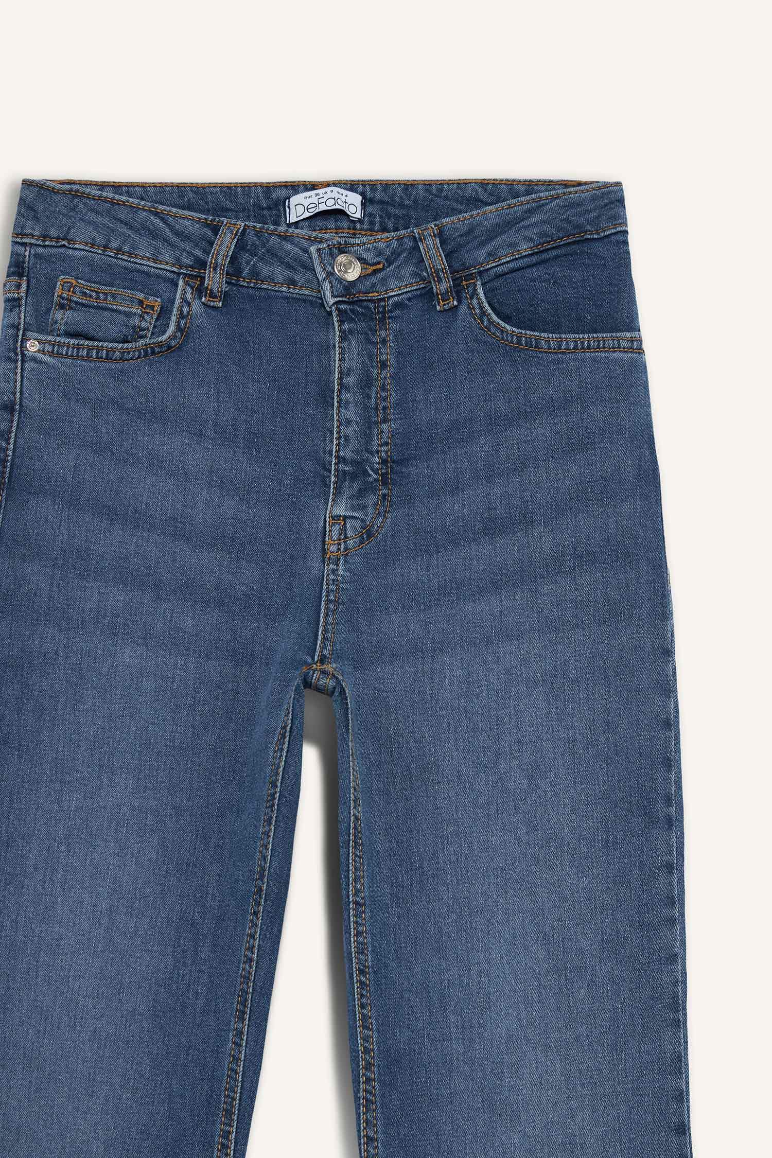 Mia Yüksek Bel Geniş Paça Jean Pantolon