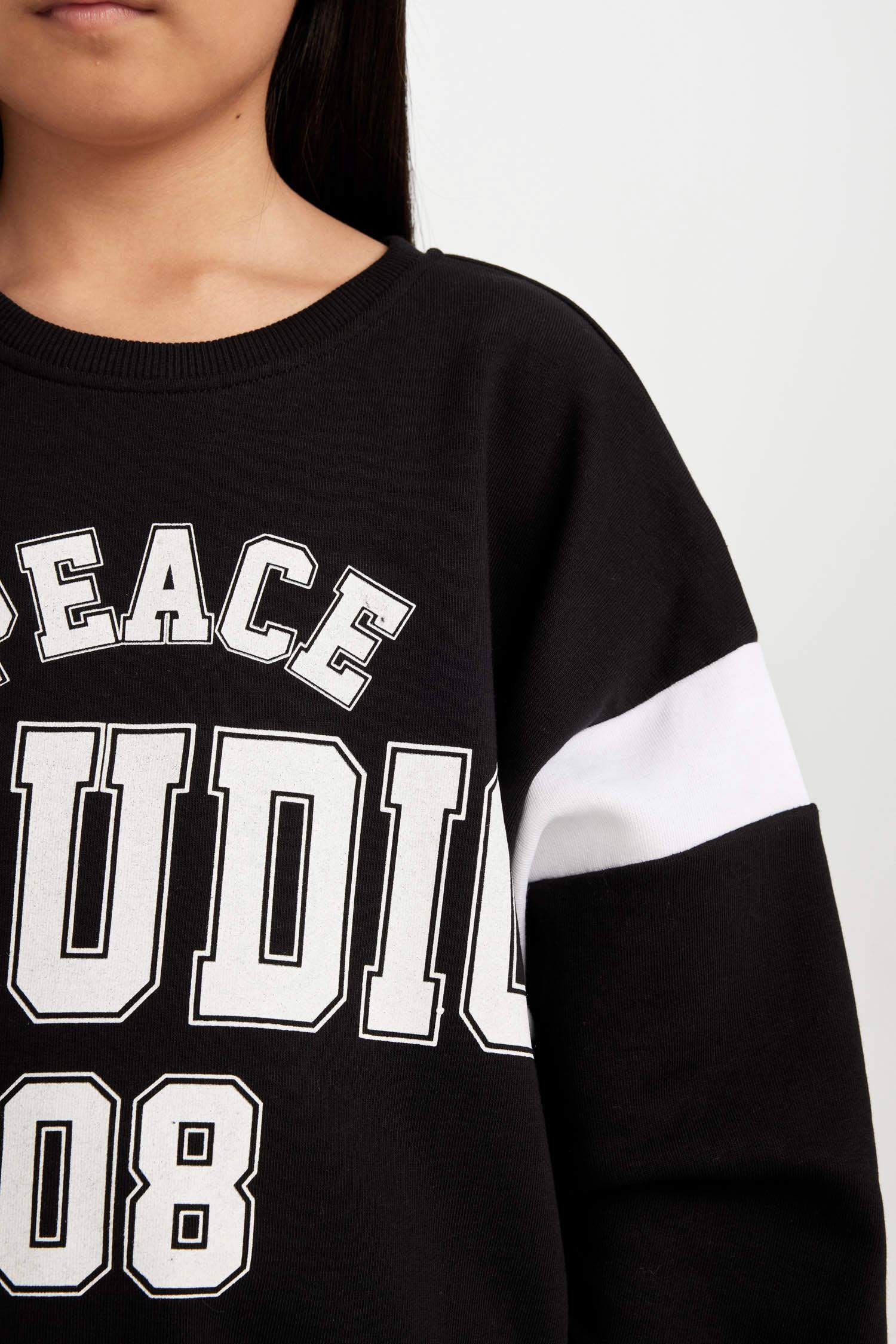 Sweat-shirt à Coupe décontractée Col rond avec imprimé pour Fille