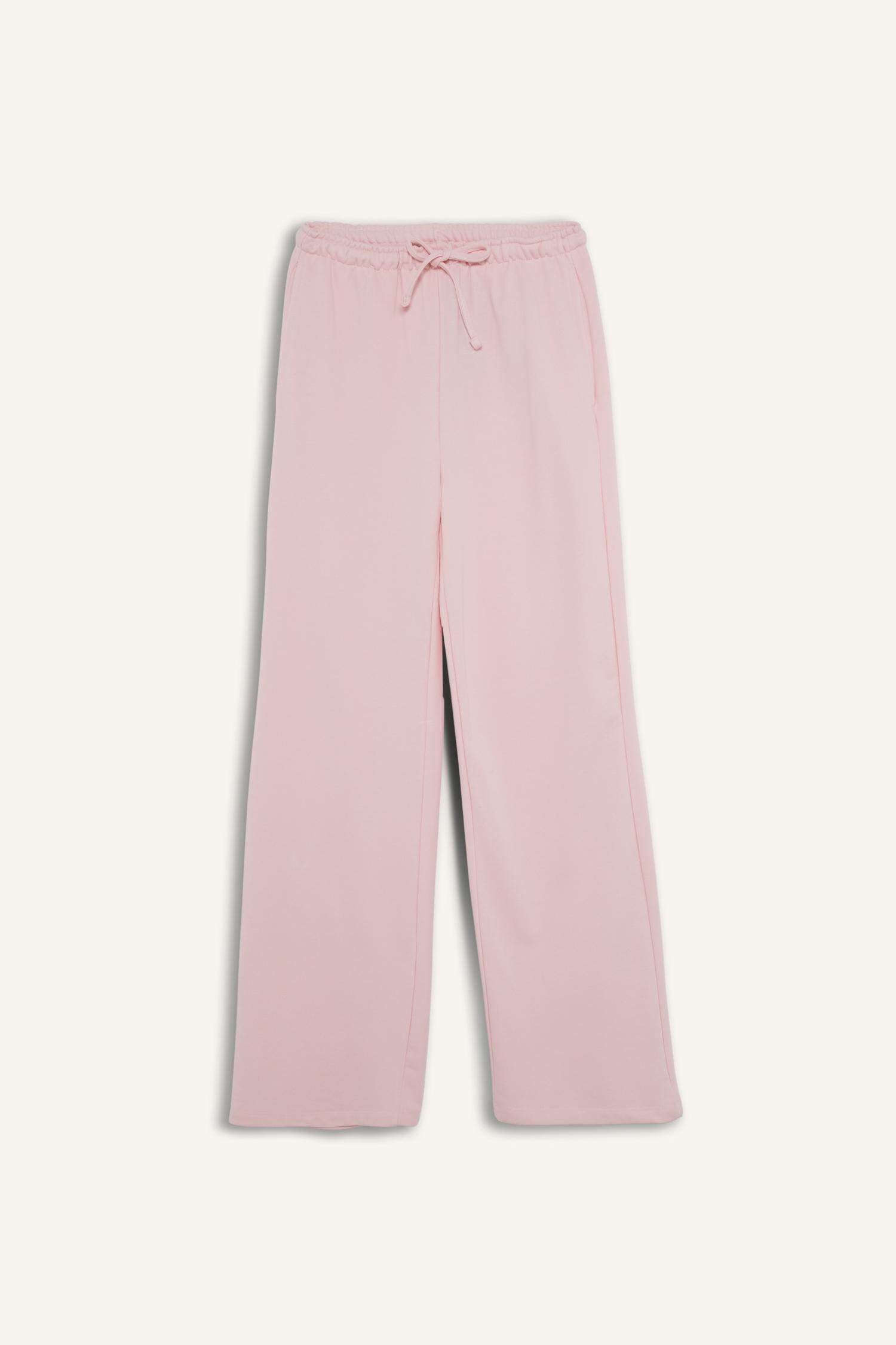 Straight Fit Beli Bağcıklı Basic Düz Geniş Paça Eşofman Altı