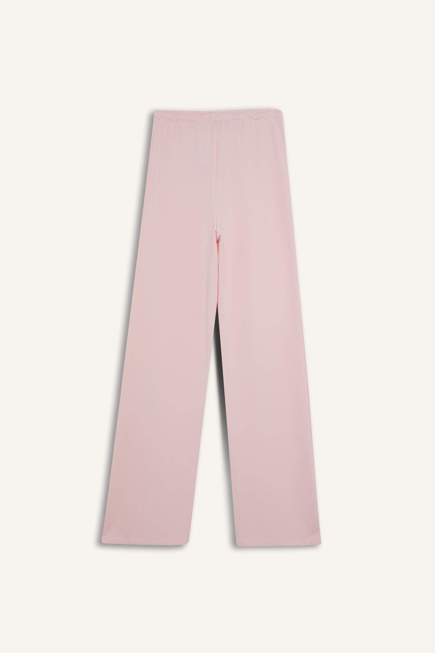 Straight Fit Beli Bağcıklı Basic Düz Geniş Paça Eşofman Altı