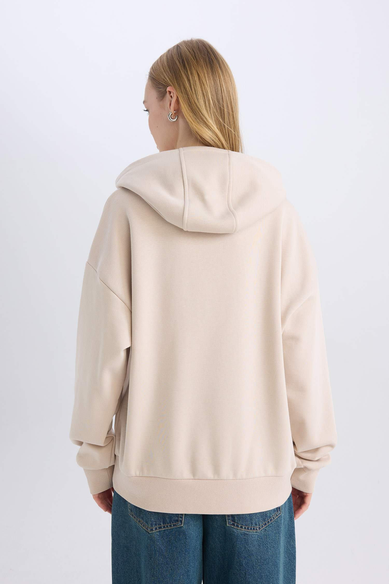 Coool Loose Fit Baskılı Kapüşonlu Sweatshirt