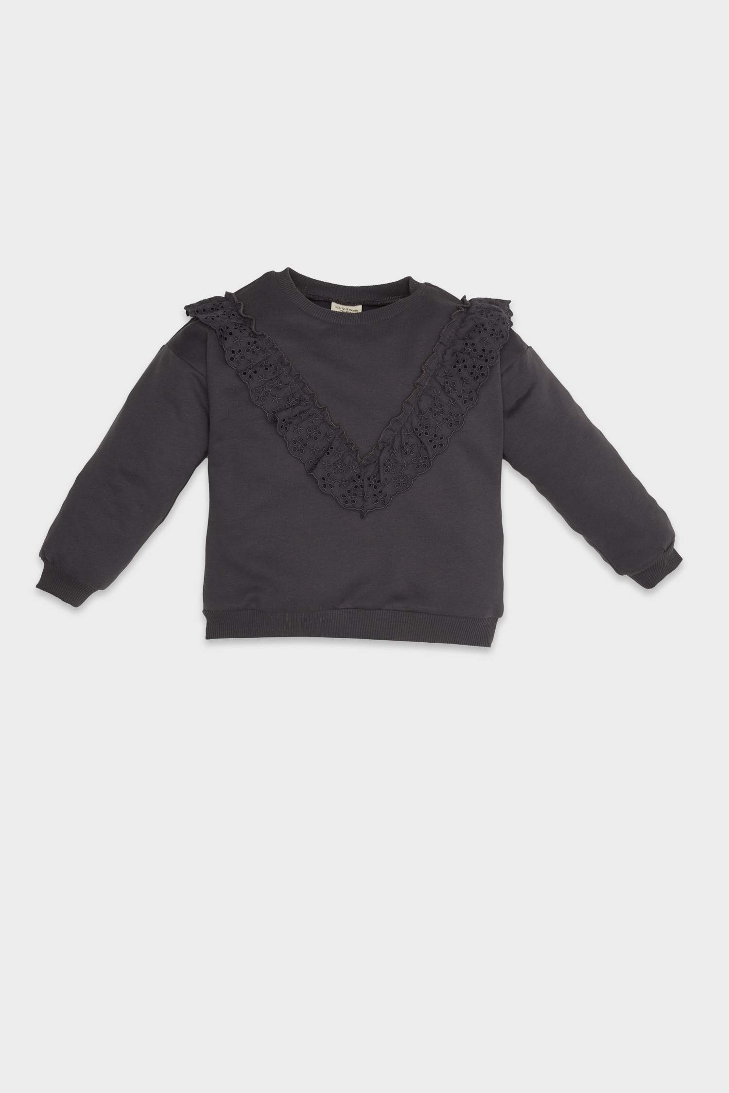 سويت شيرت بناتي قصة عادية بياخة مستديرة ببطانة ناعمة