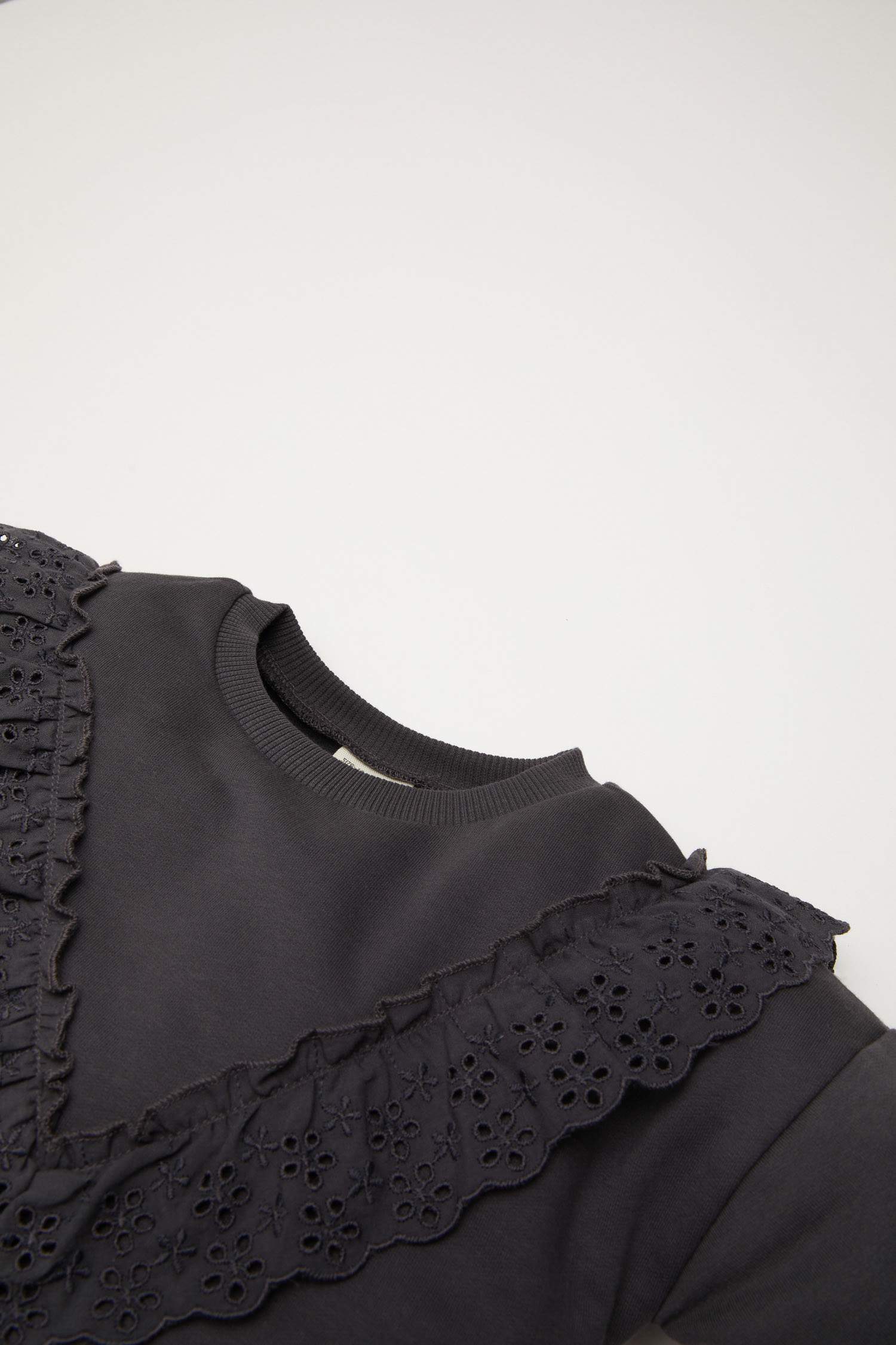 سويت شيرت بناتي قصة عادية بياخة مستديرة ببطانة ناعمة