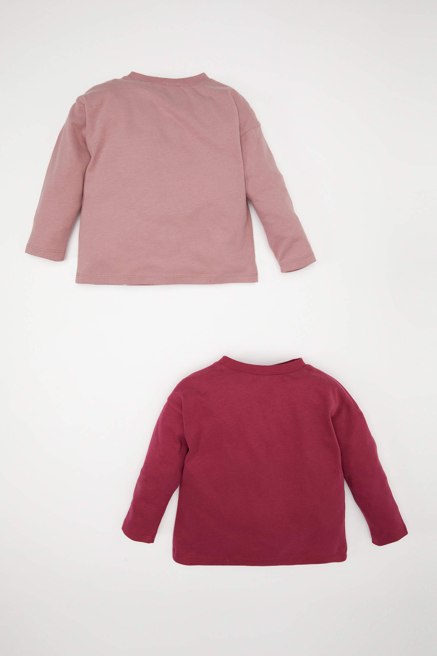 Kız Bebek Bisiklet Yaka Yılbaşı Temalı 2'li Uzun Kollu Tişört