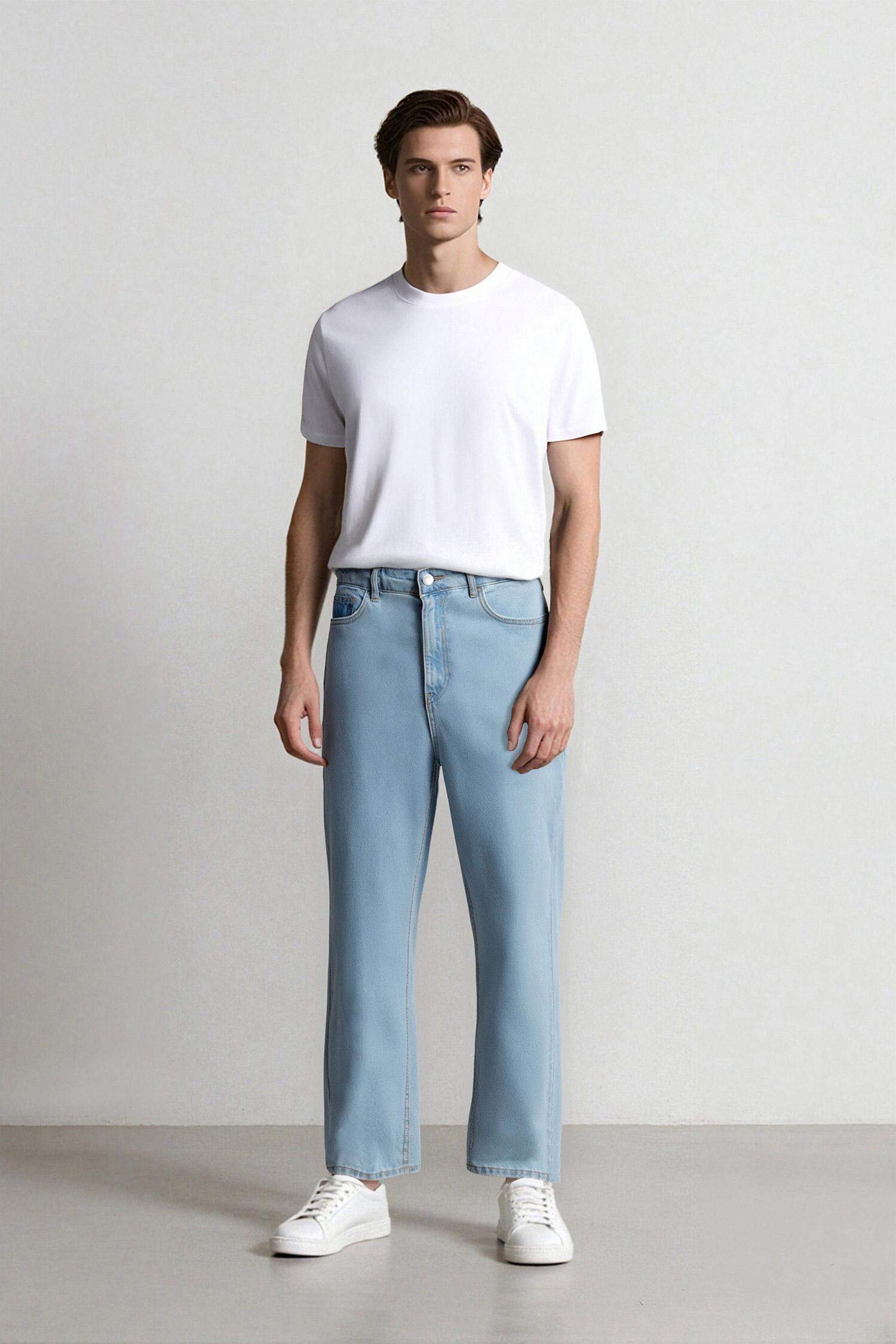 %100 Pamuk 90's Slim Fit Dar Kalıp Yüksek Bel Dar Paça Jean Pantolon