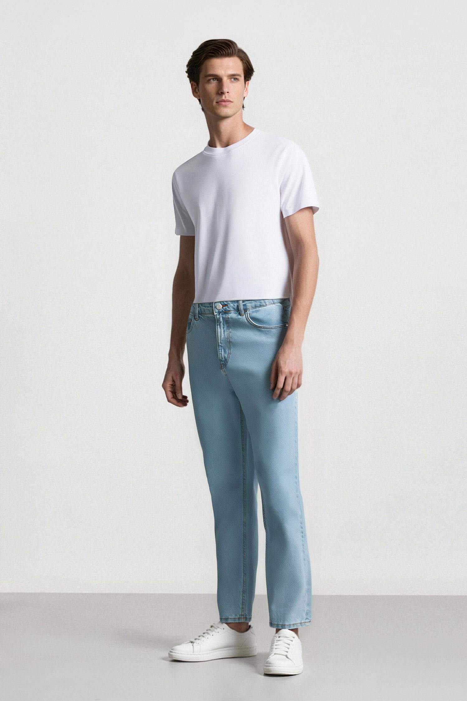 %100 Pamuk 90's Slim Fit Dar Kalıp Yüksek Bel Dar Paça Jean Pantolon