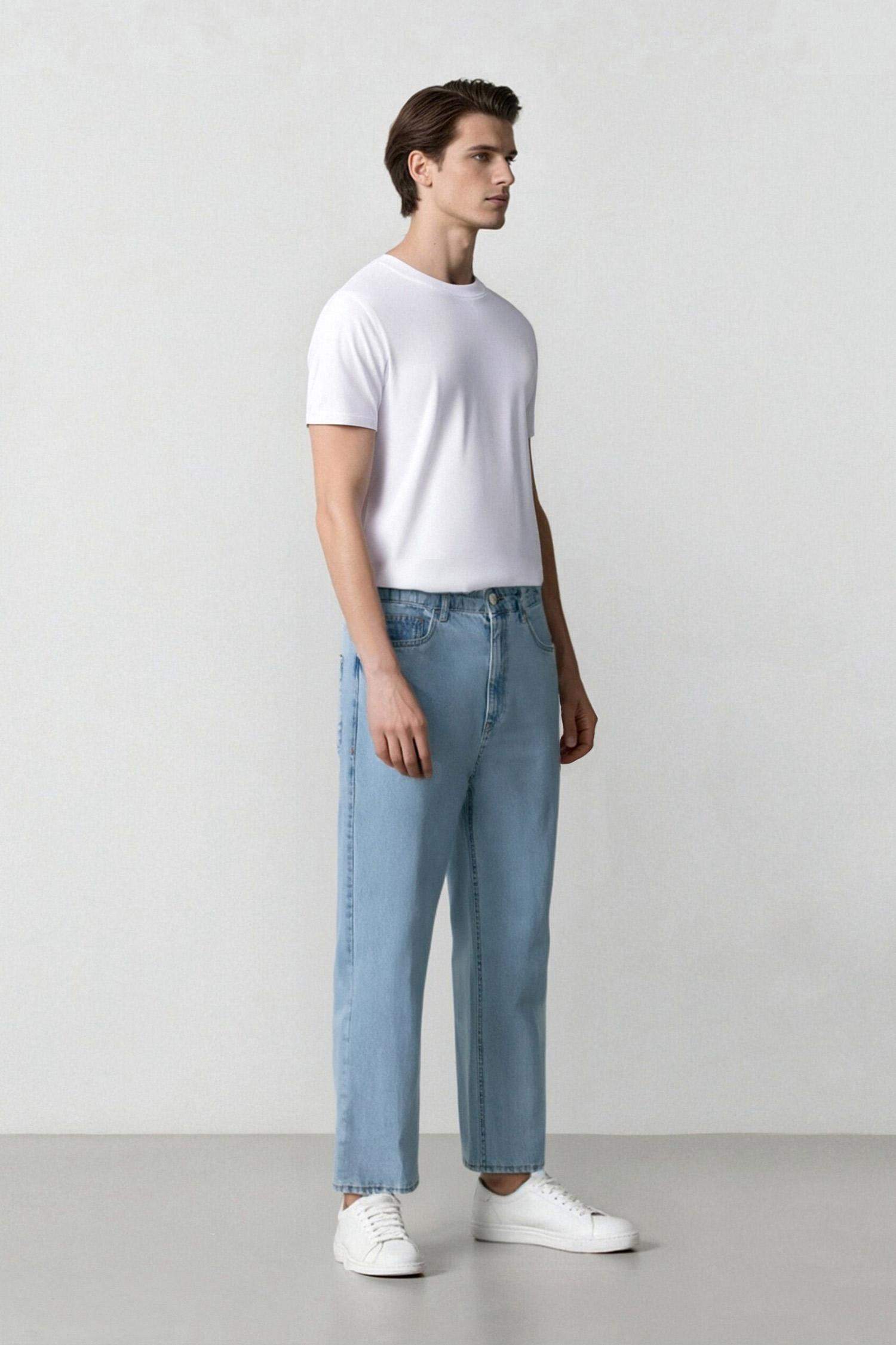 %100 Pamuk 90's Slim Fit Dar Kalıp Yüksek Bel Dar Paça Jean Pantolon