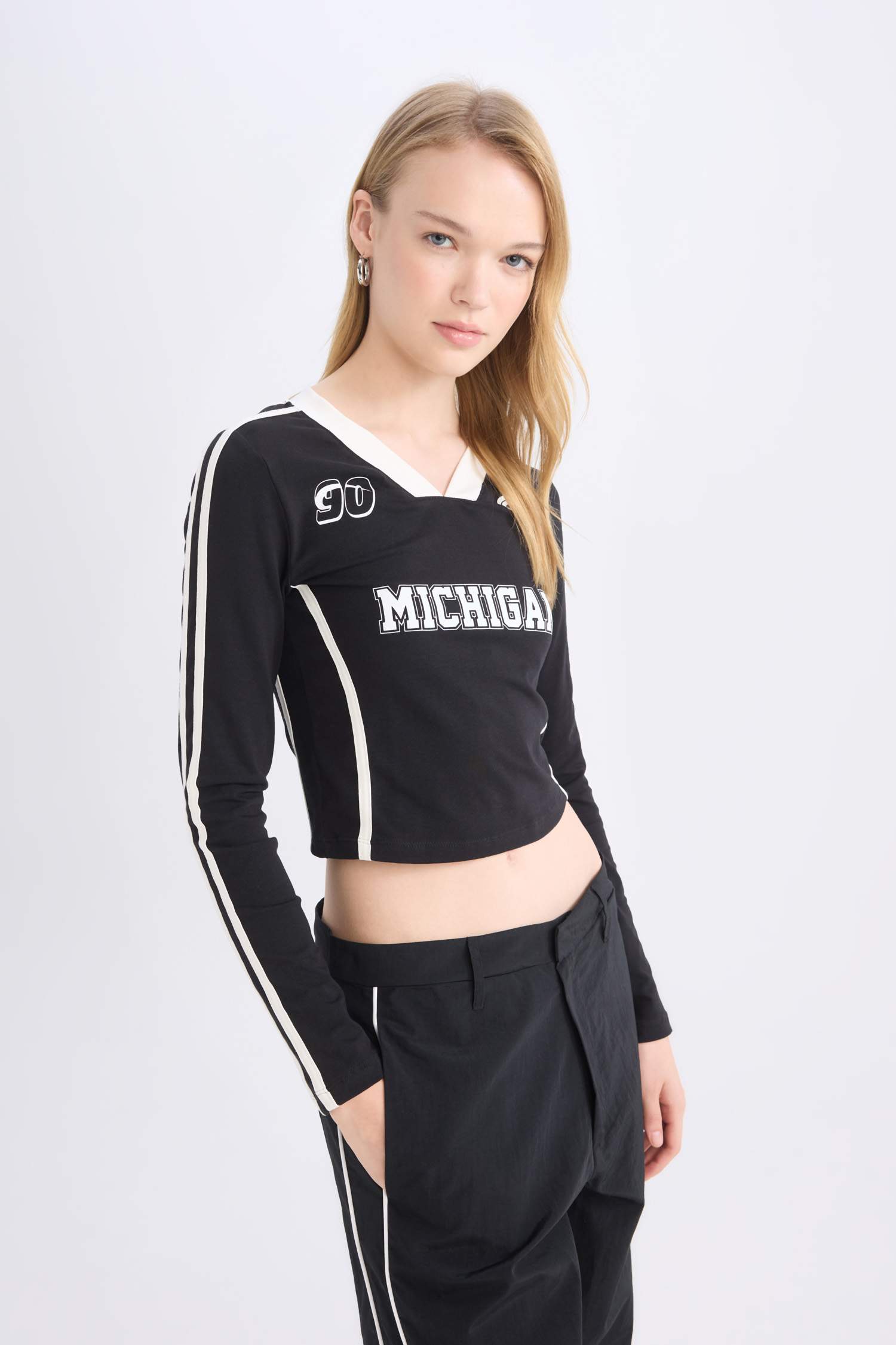 Coool Fitted Baskılı Uzun Kollu Tişört