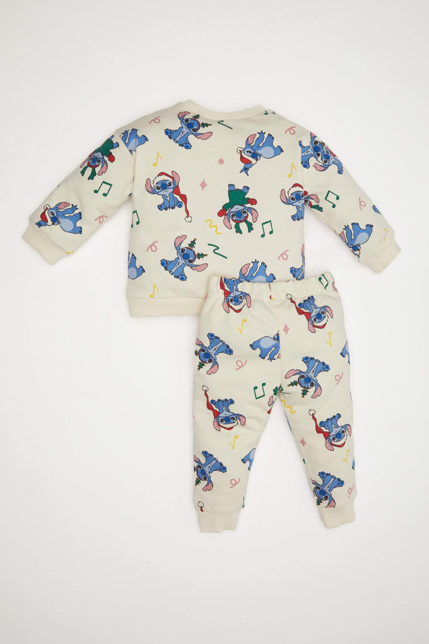 Kız Bebek 2'li Takım Disney Lilo & Stitch Sweatshirt Beli Lastikli Eşofman Altı