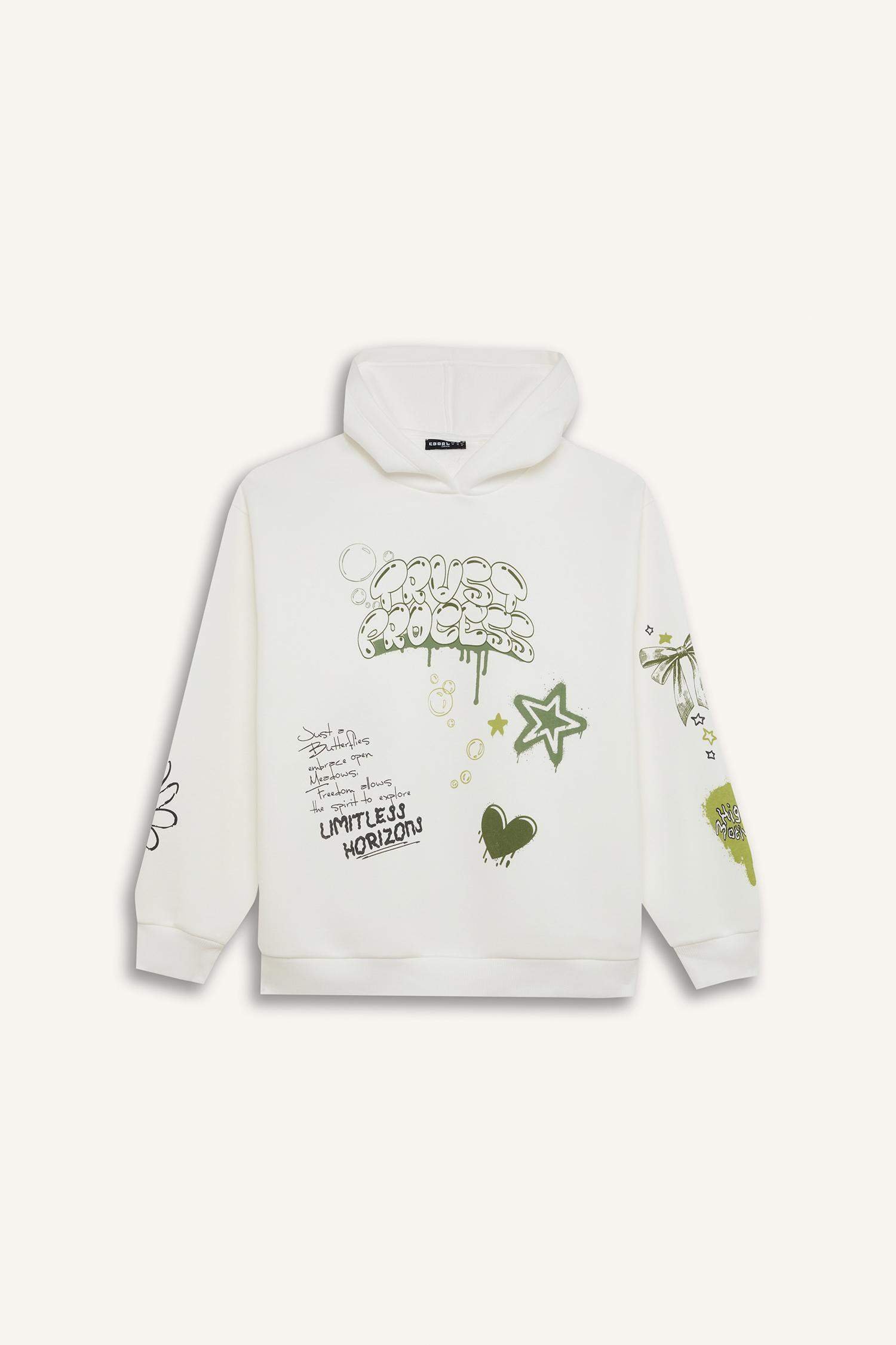 Sweat à capuche oversize avec un imprimé dans le dos