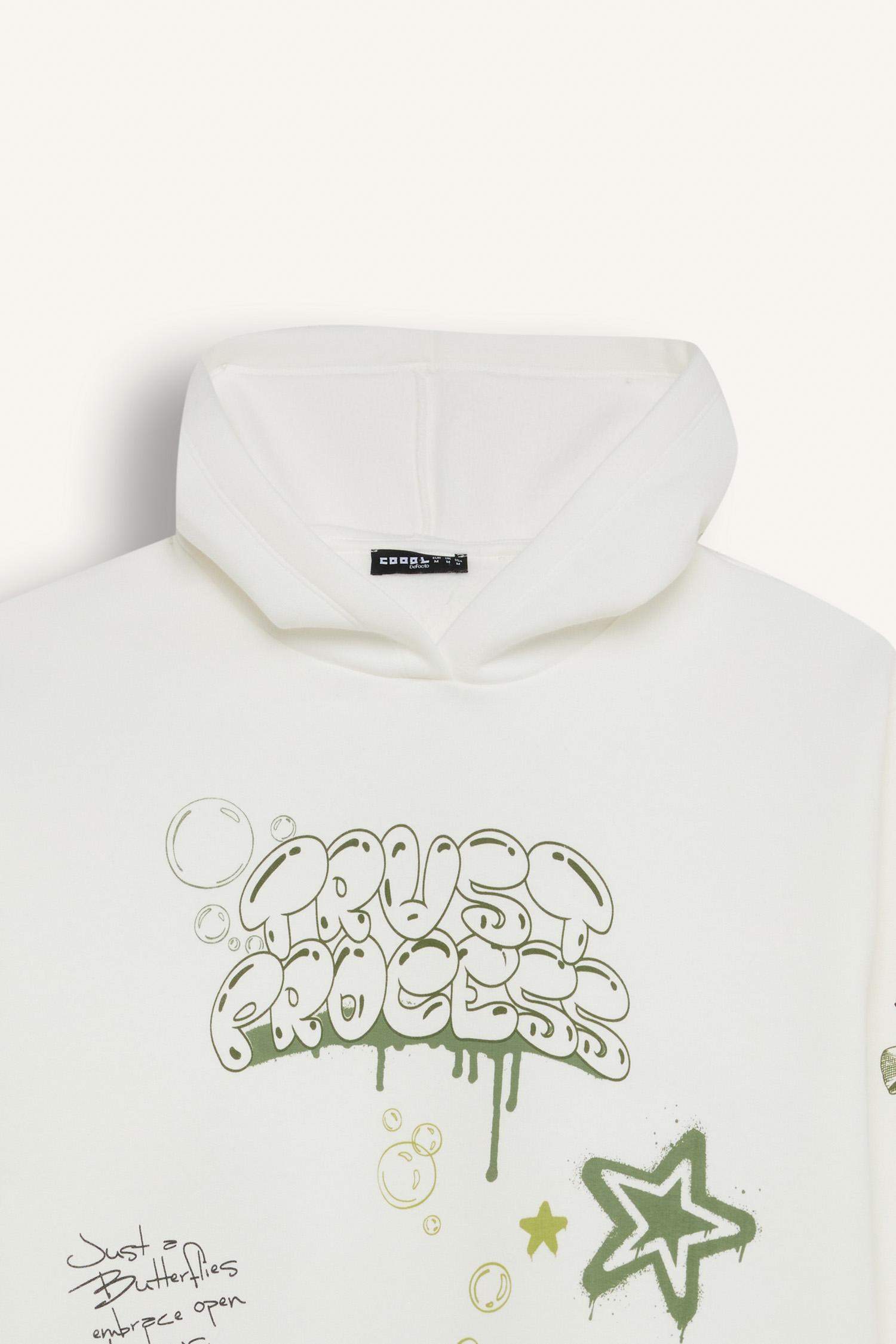 Sweat à capuche oversize avec un imprimé dans le dos