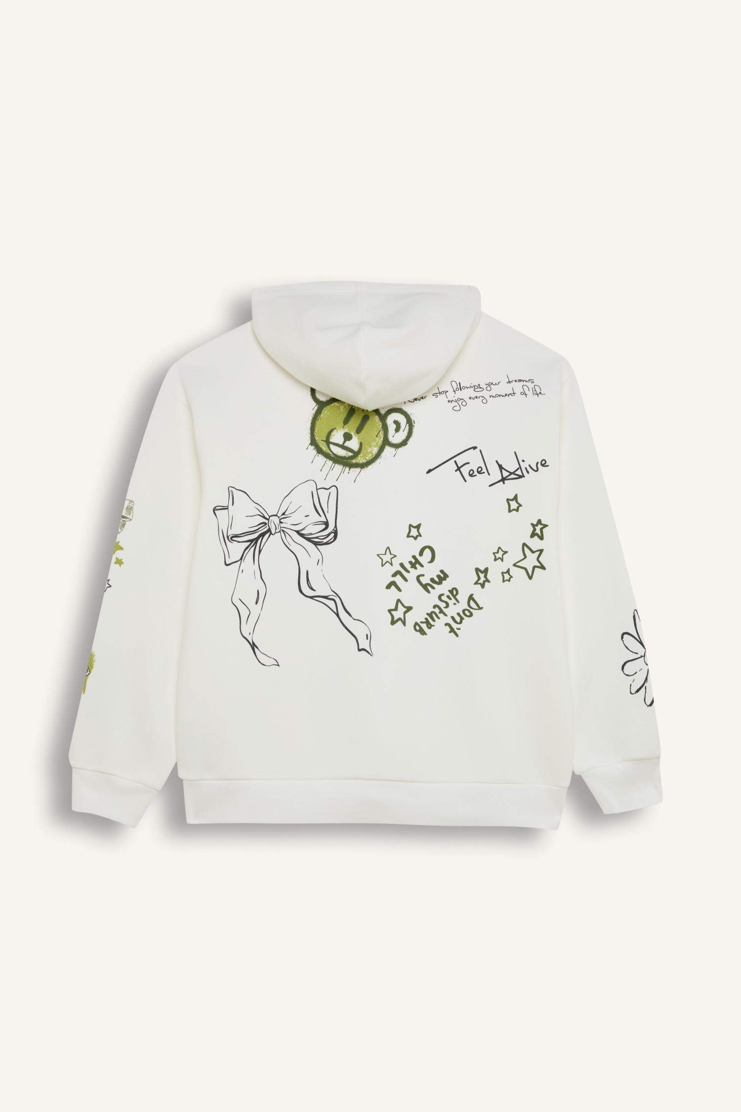 Sweat à capuche oversize avec un imprimé dans le dos