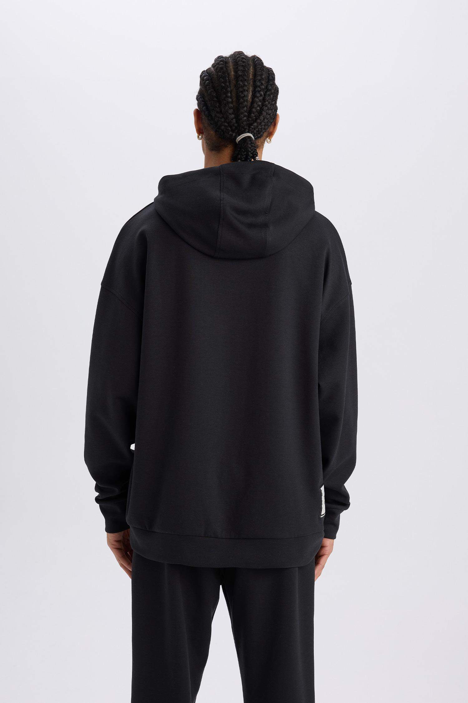 NBA Los Angeles Lakers Oversıze Geniş Kalıp Kapüşonlu Skuba Dalgıç Kumaş Sweatshirt