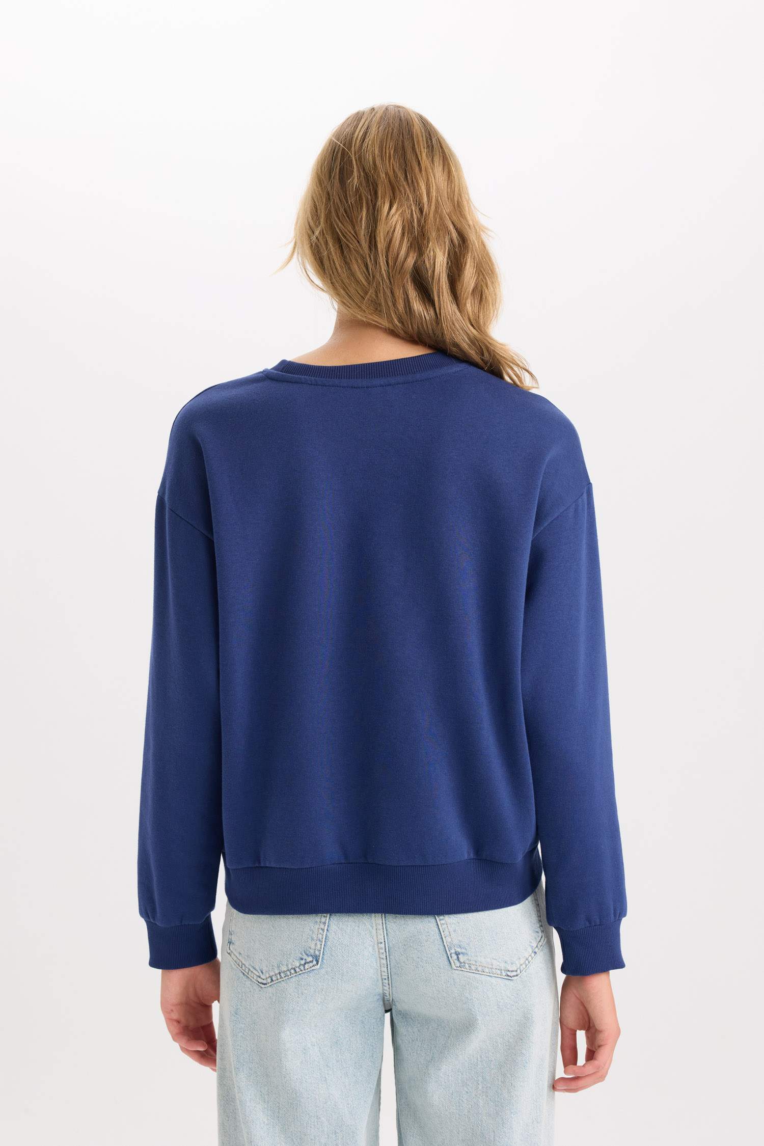 Back to School Relax Fit Printed Thick Casual Sweatshirt