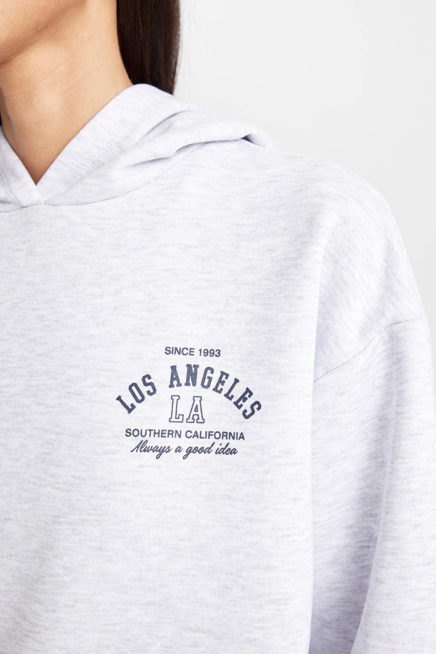 Regular Fit Kapüşonlu Baskılı Kalın Sweatshirt