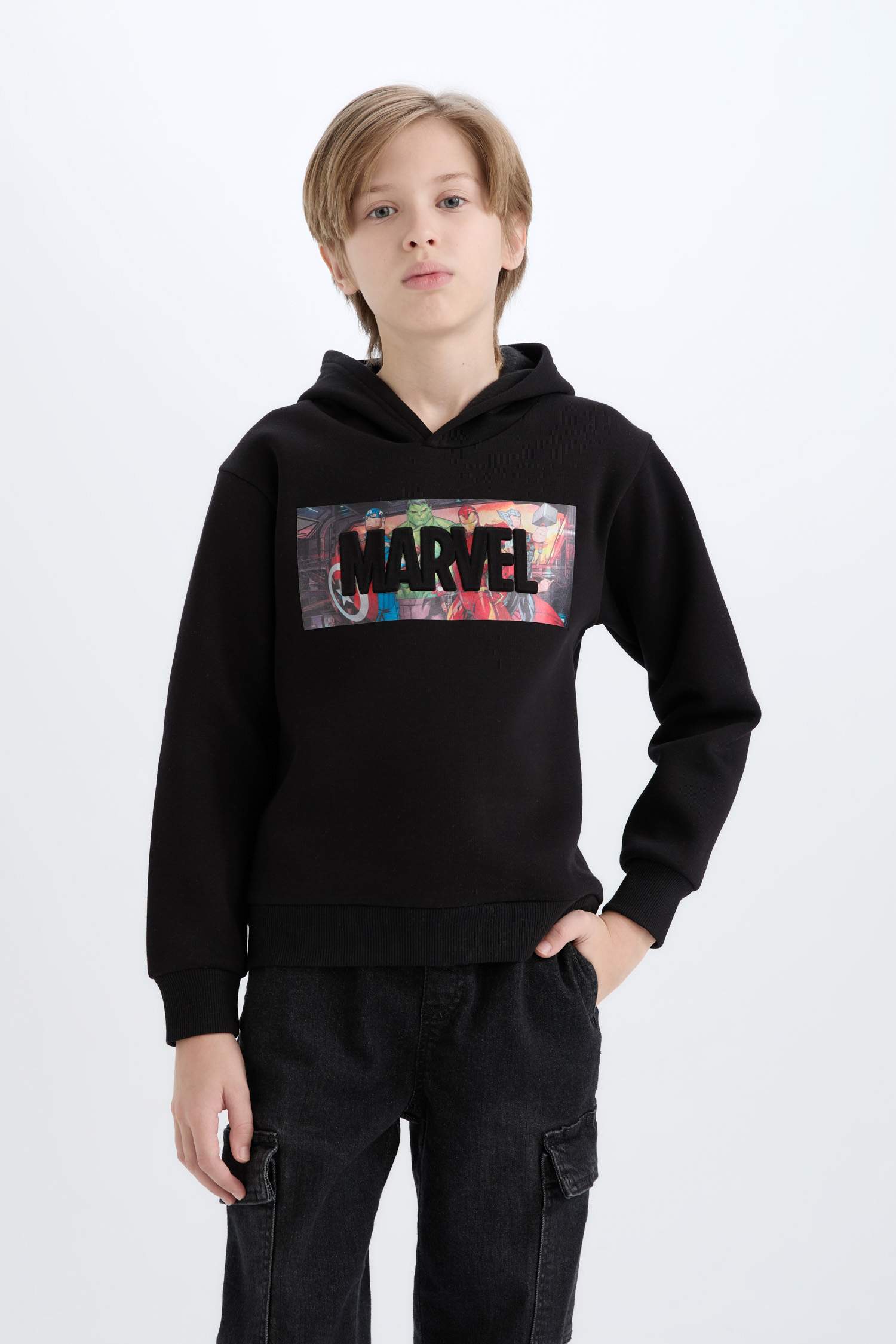 Boy Marvel Avengers Hooded Thick Sweatshirt