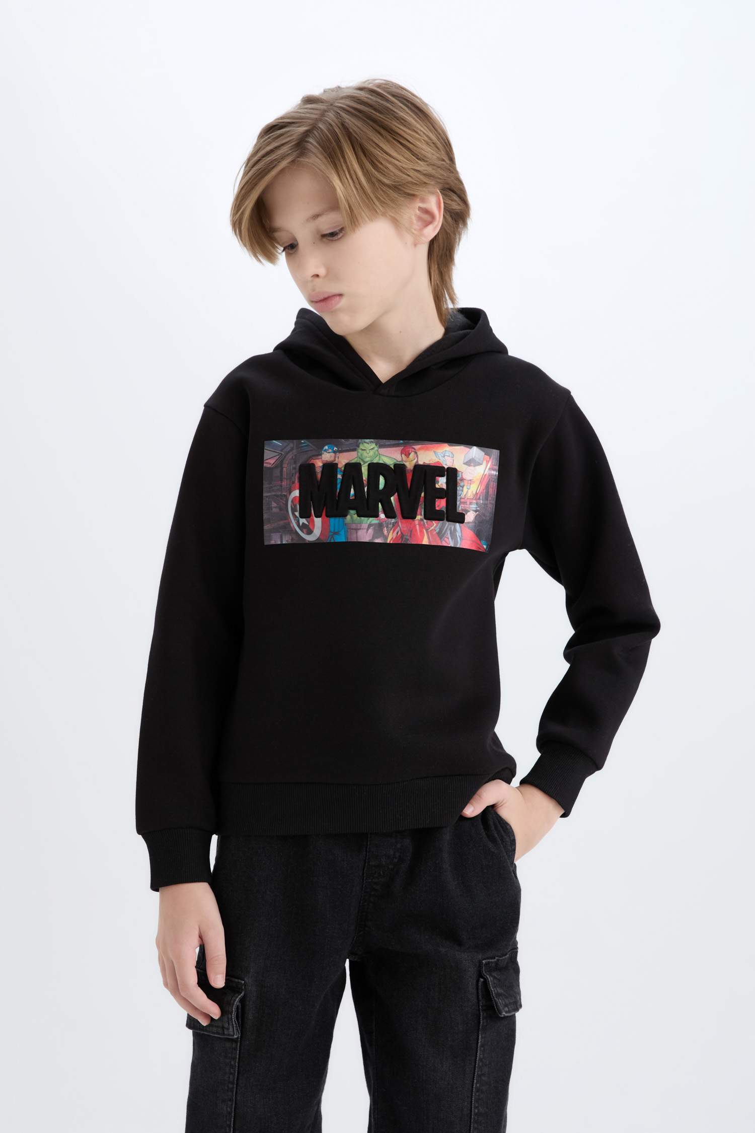 Boy Marvel Avengers Hooded Thick Sweatshirt