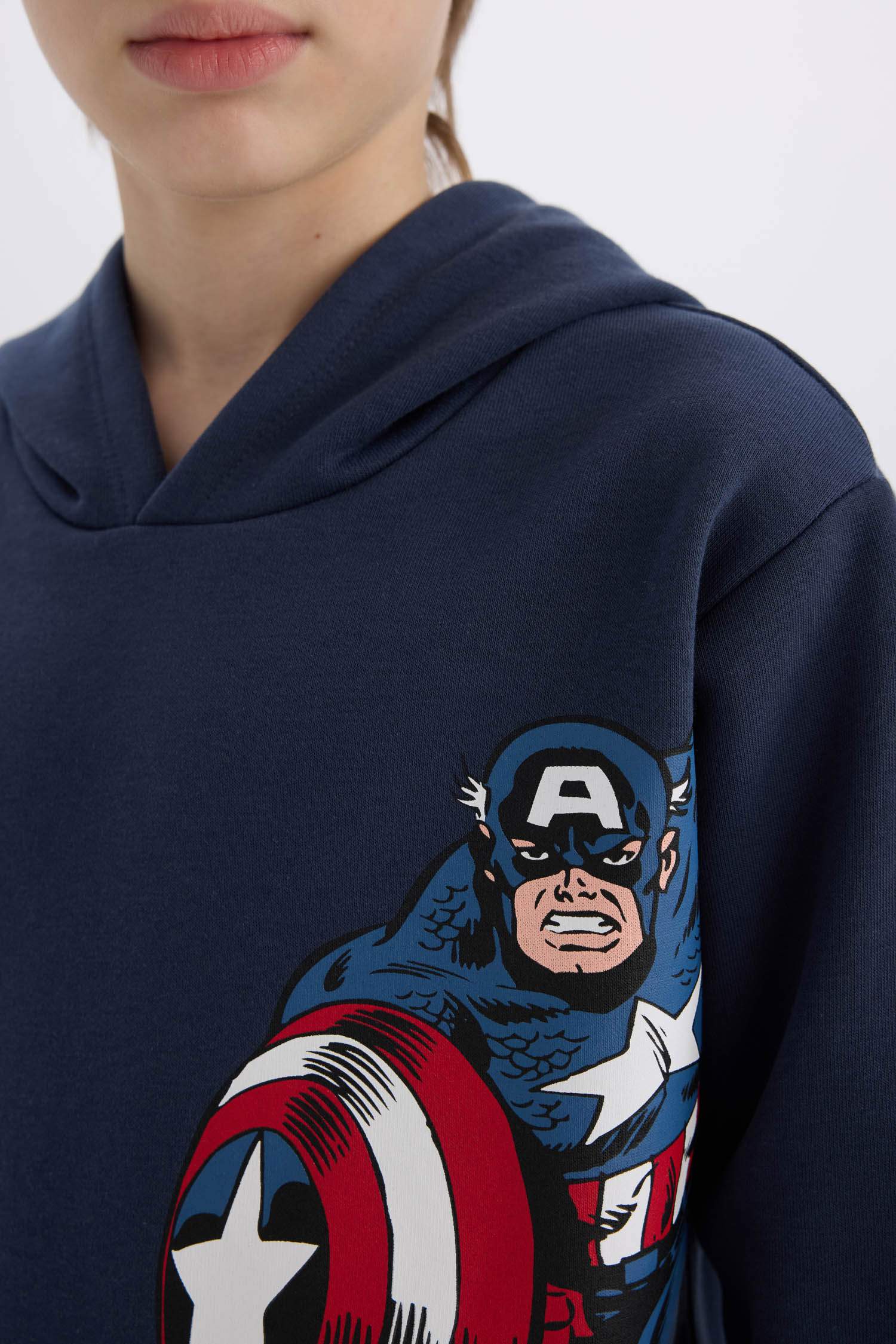 Erkek Çocuk Marvel Kapüşonlu Kanguru Cepli Sweatshirt