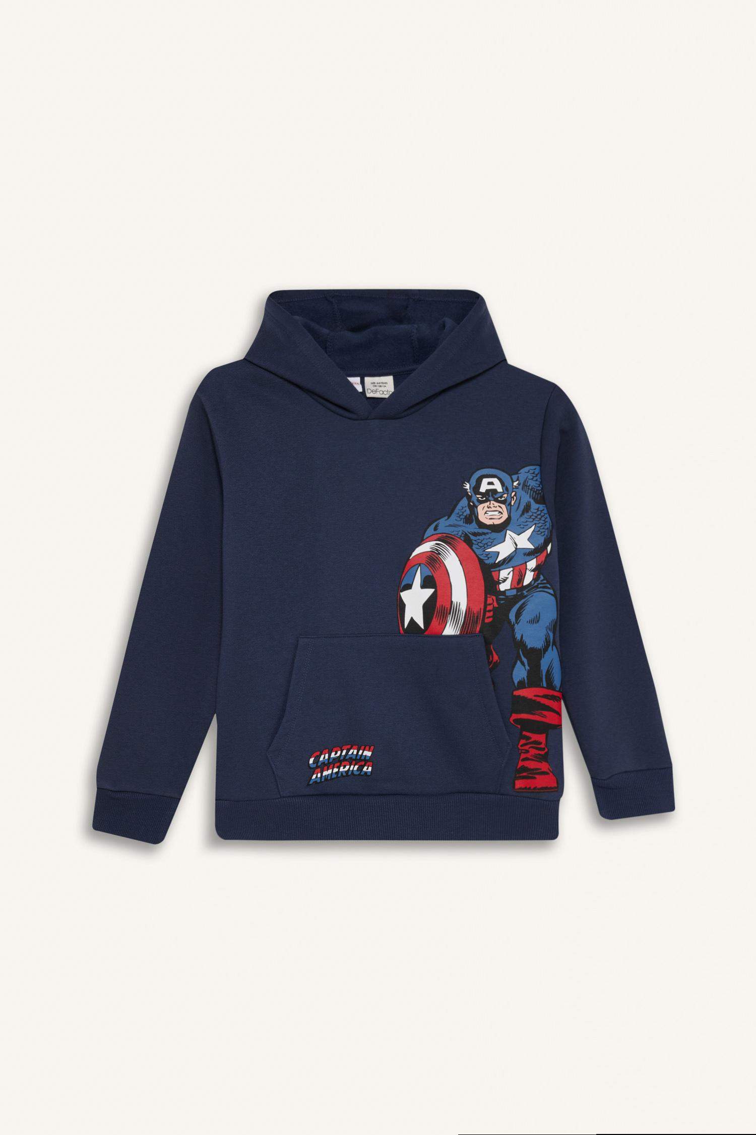 Erkek Çocuk Marvel Kapüşonlu Kanguru Cepli Sweatshirt