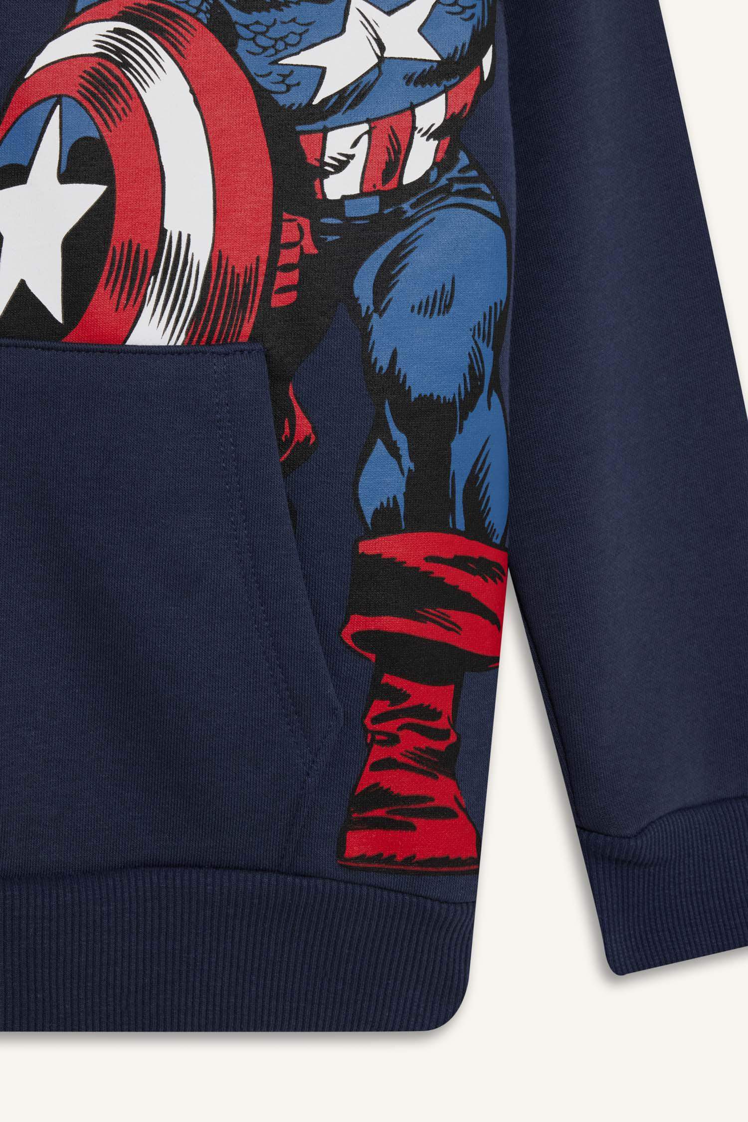 Erkek Çocuk Marvel Kapüşonlu Kanguru Cepli Sweatshirt