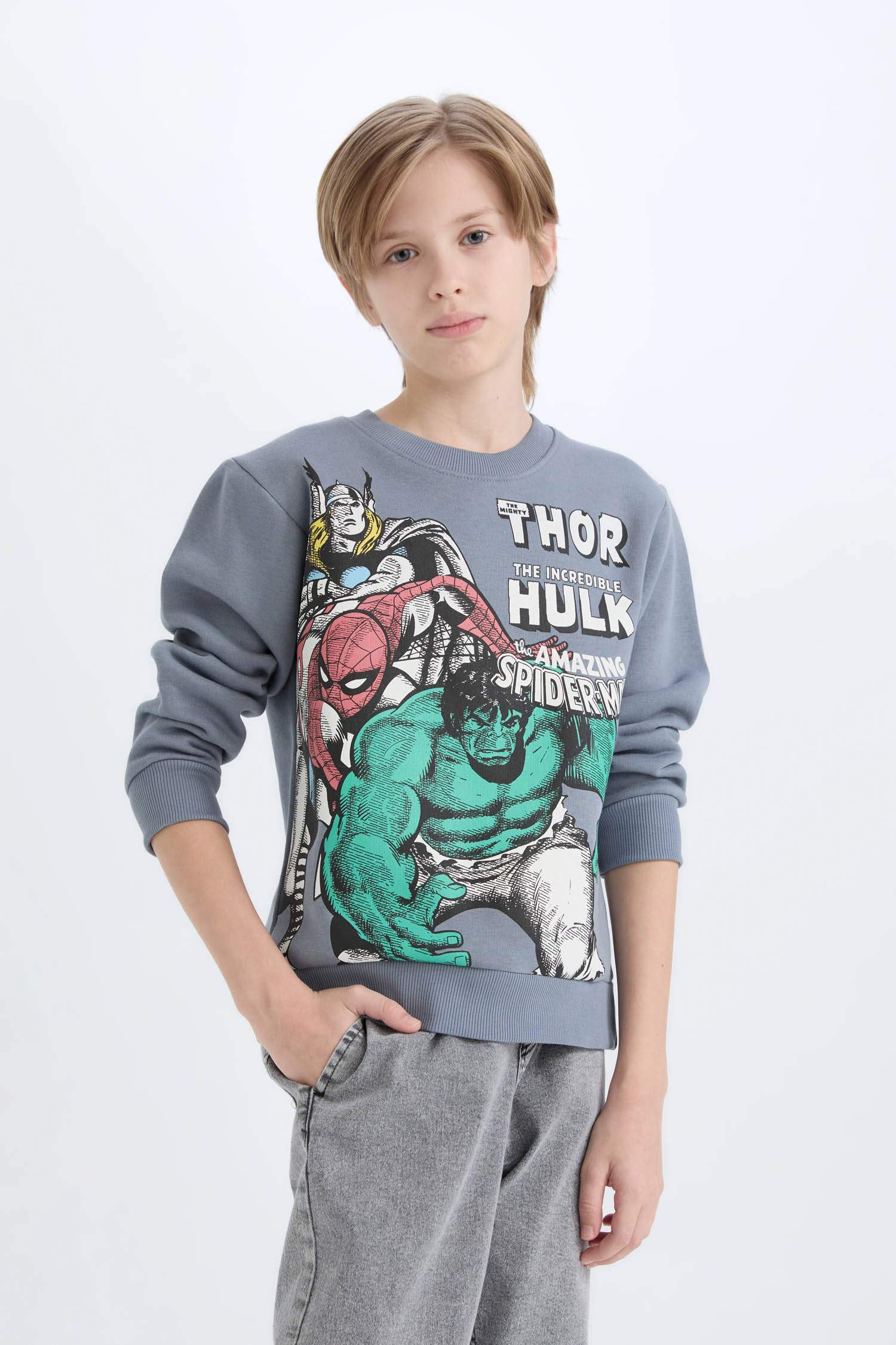 Erkek Çocuk Marvel Comics Bisiklet Yaka Sweatshirt
