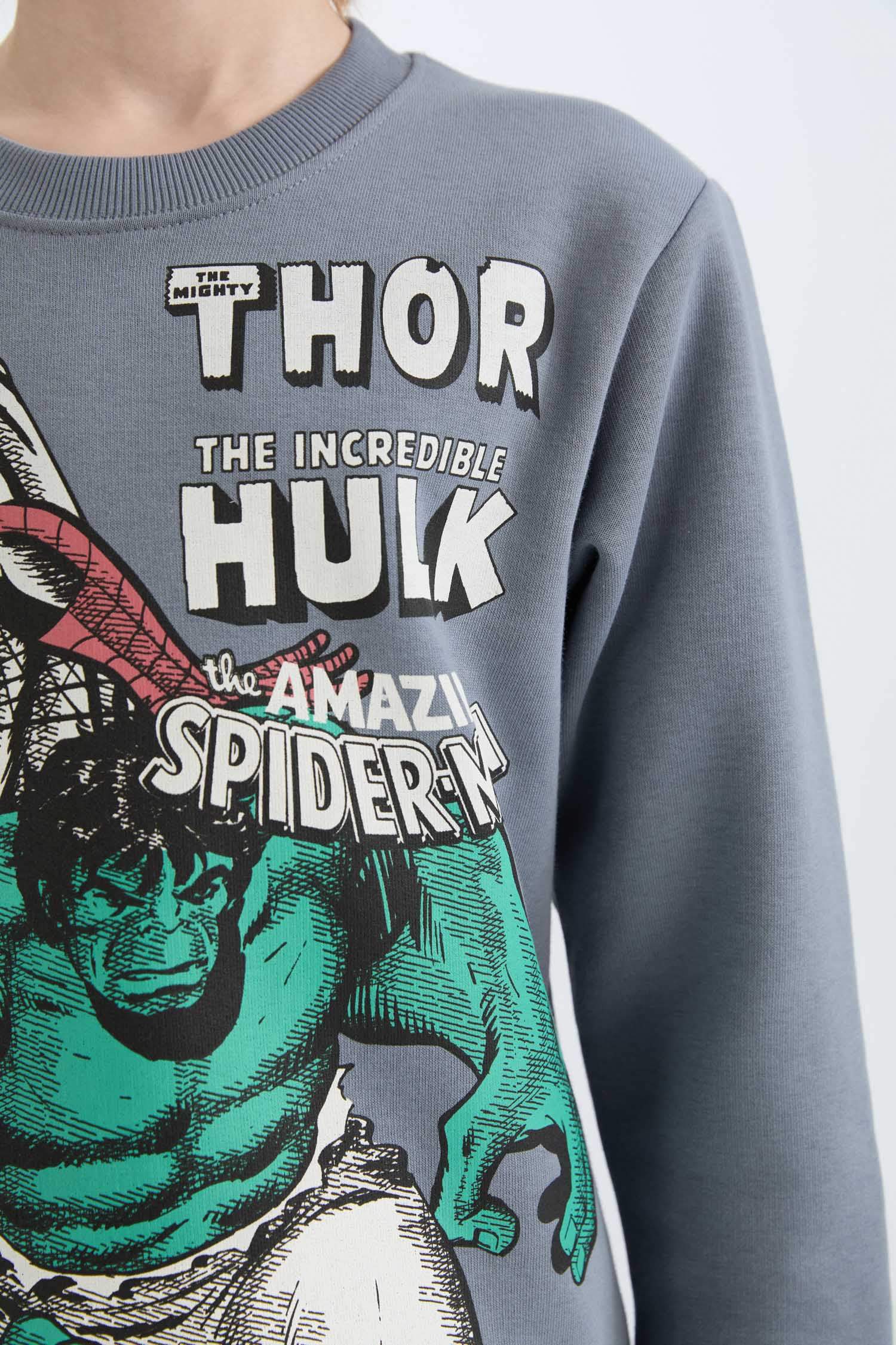 Erkek Çocuk Marvel Comics Bisiklet Yaka Sweatshirt