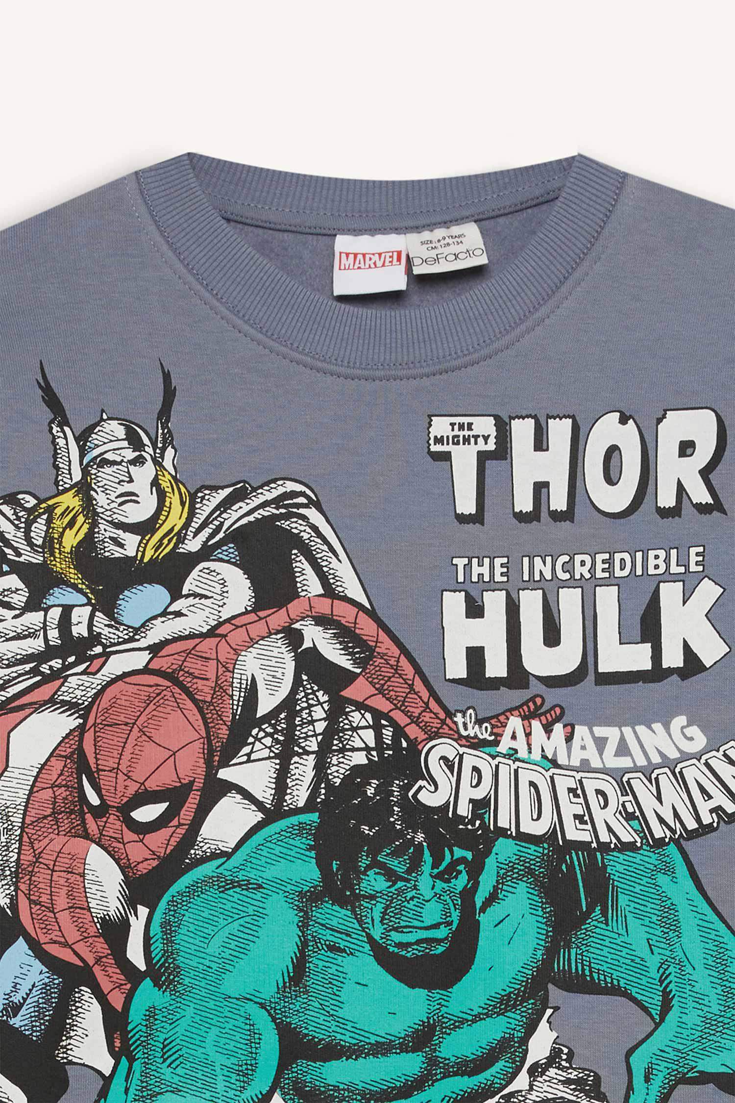 Erkek Çocuk Marvel Comics Bisiklet Yaka Sweatshirt