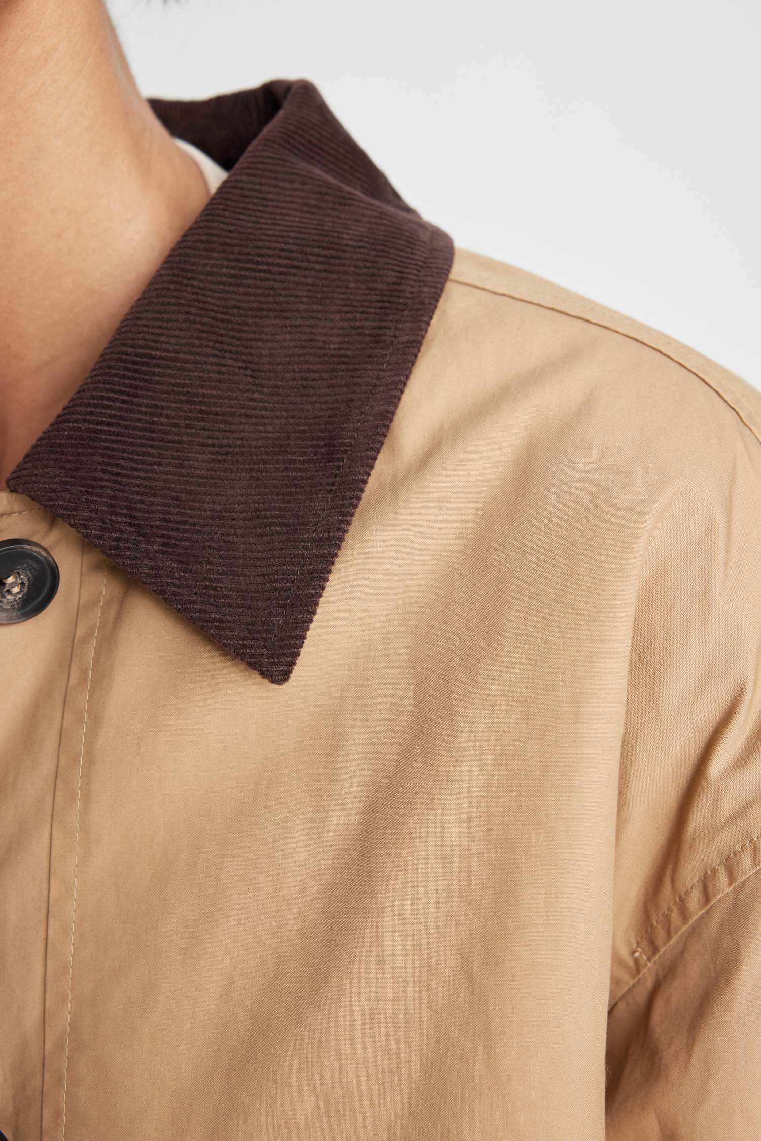 Polo Yaka Mevsimlik Hafif Mont Düğmeli Cepli Apoletli Basic Düz