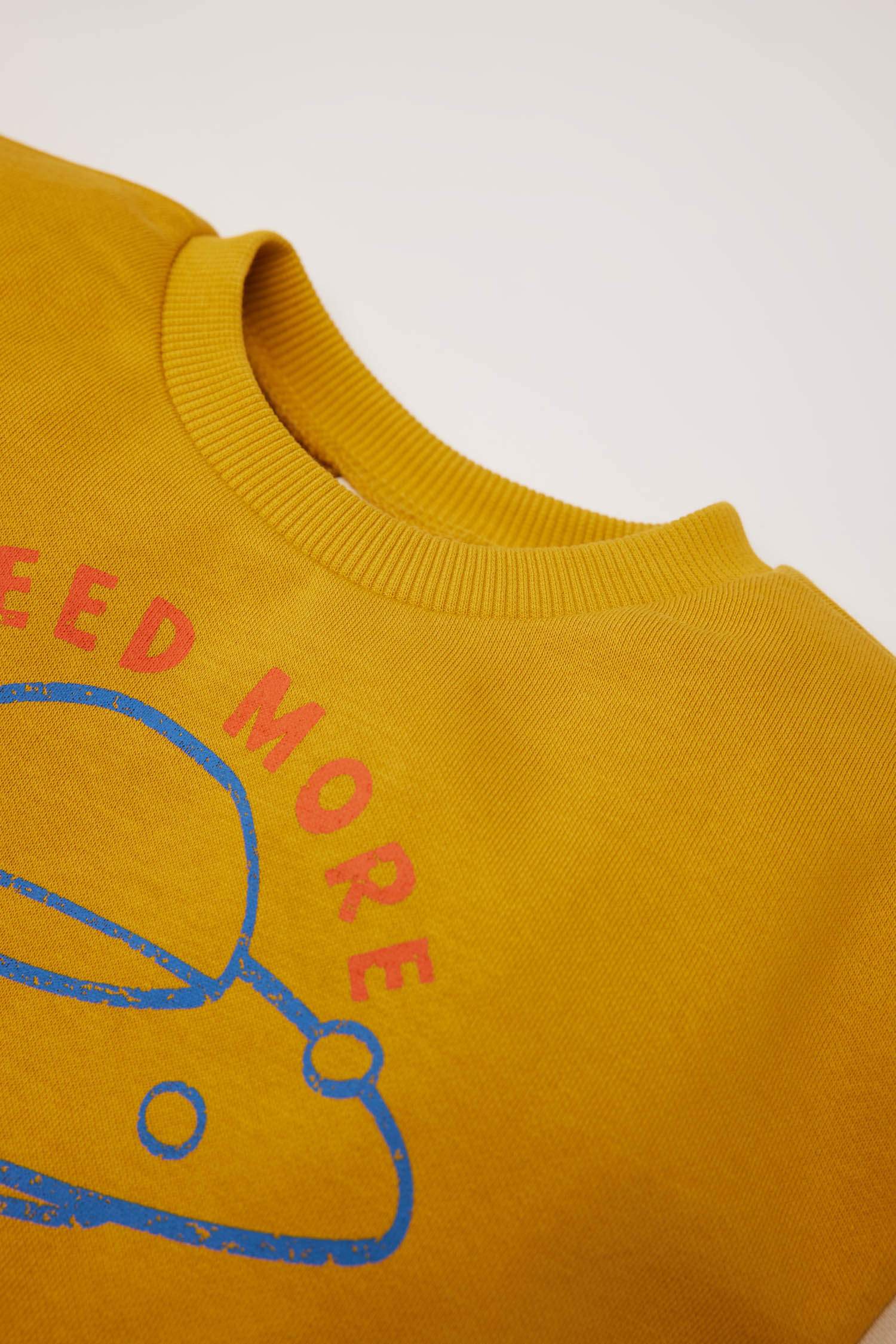 سويت شيرت ولادي قصة عادية بياخة مستديرة ببطانة ناعمة