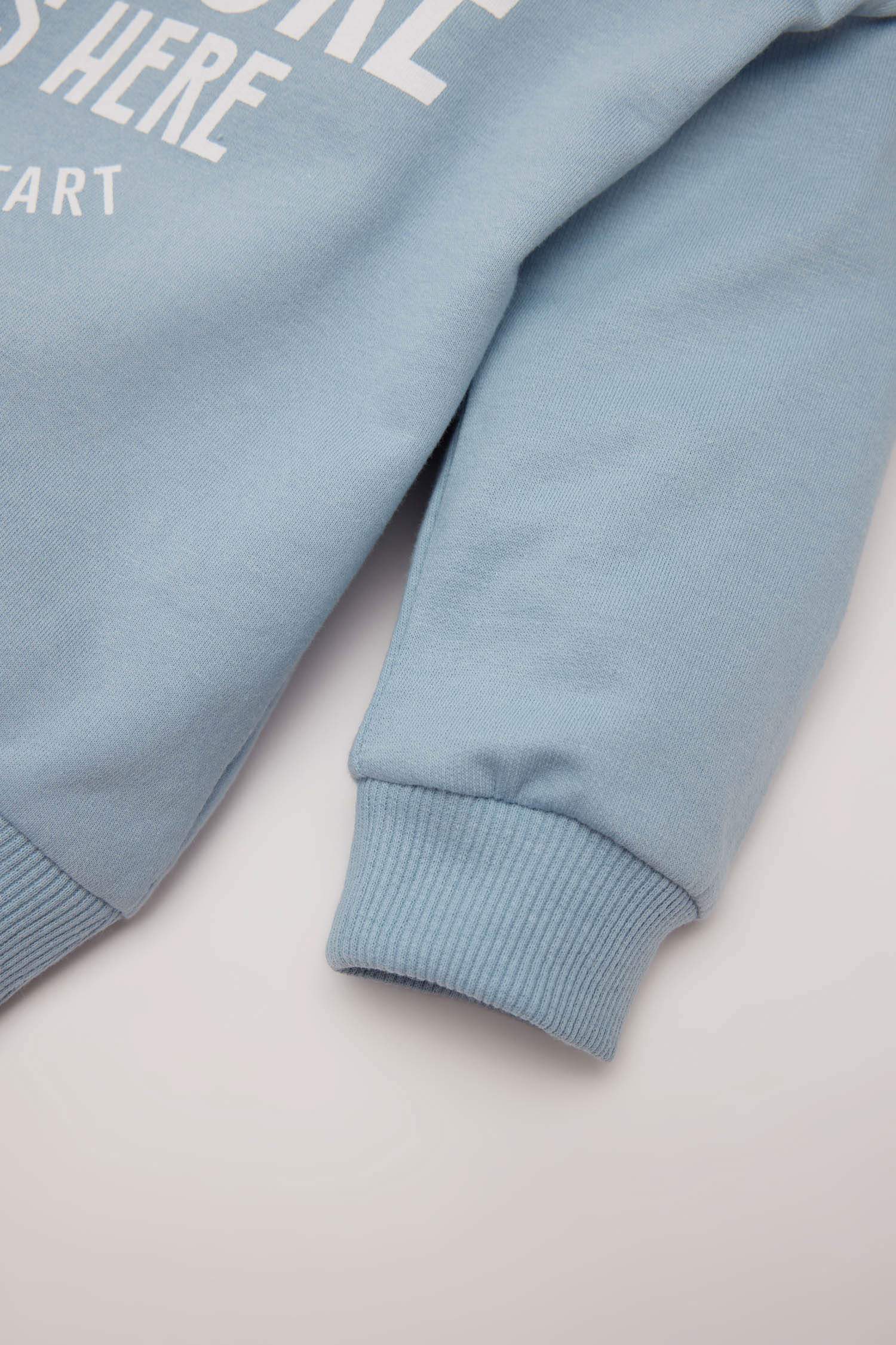 Erkek Bebek Gömlek Yaka Baskılı İçi Yumuşak Tüylü Sweatshirt