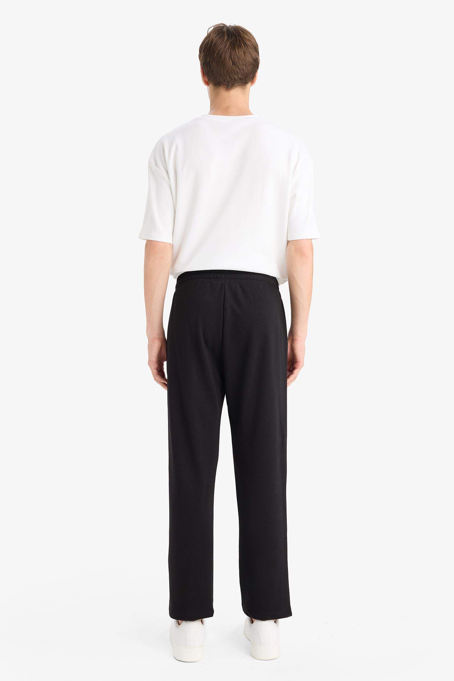 Regular Fit Basic Düz Beli Bağcıklı Düz Paça Cepli Eşofman Altı