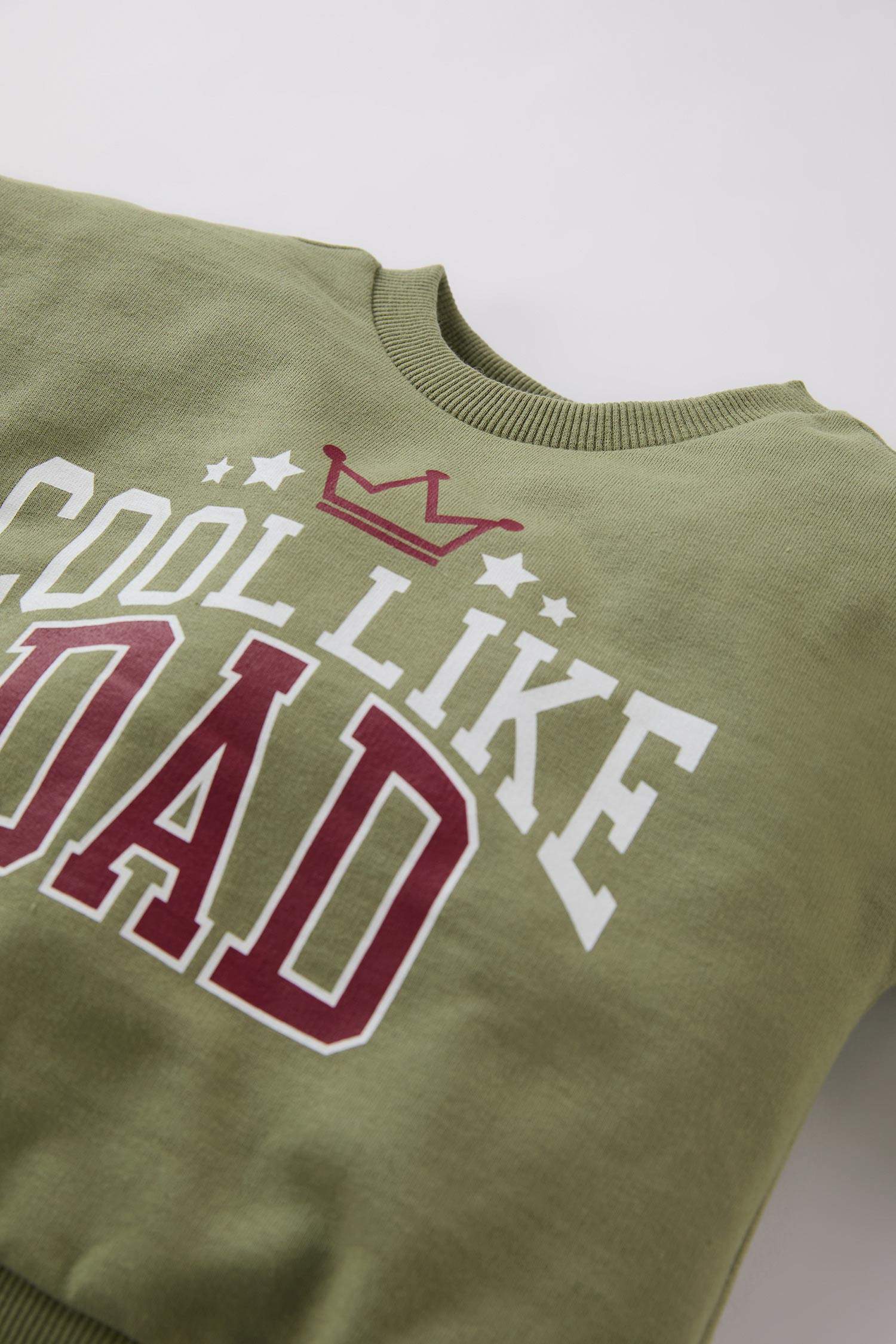 Erkek Bebek 2'li Takım Baskılı Sweatshirt Beli Lastikli Alt