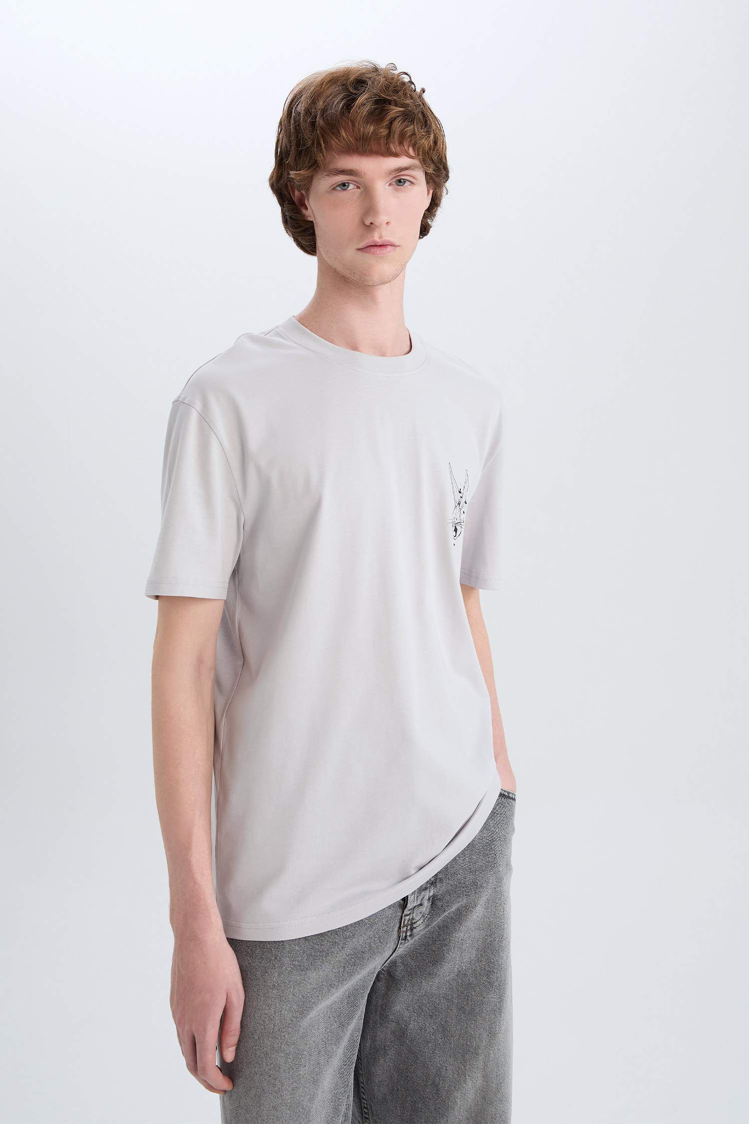 Regular Fit Looney Tunes Licensed Crew Neck Printed Short Sleeve T-Shirt