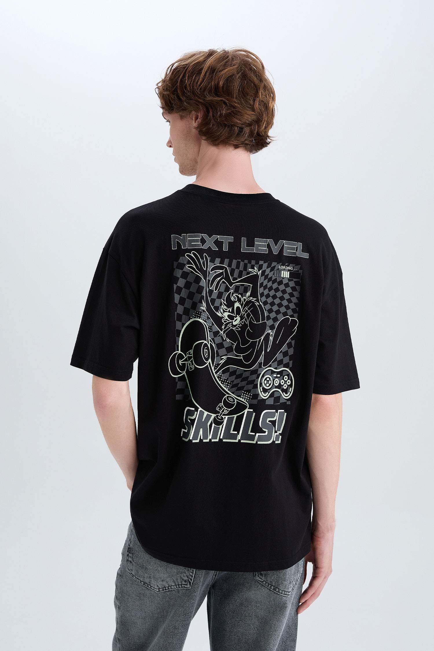 Looney Tunes Boxy Fit Back Printed Cotton T-Shirt