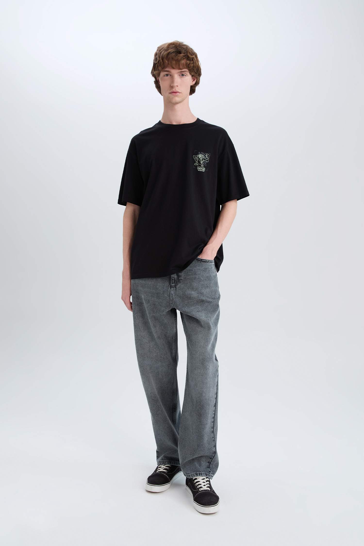 Looney Tunes Boxy Fit Back Printed Cotton T-Shirt