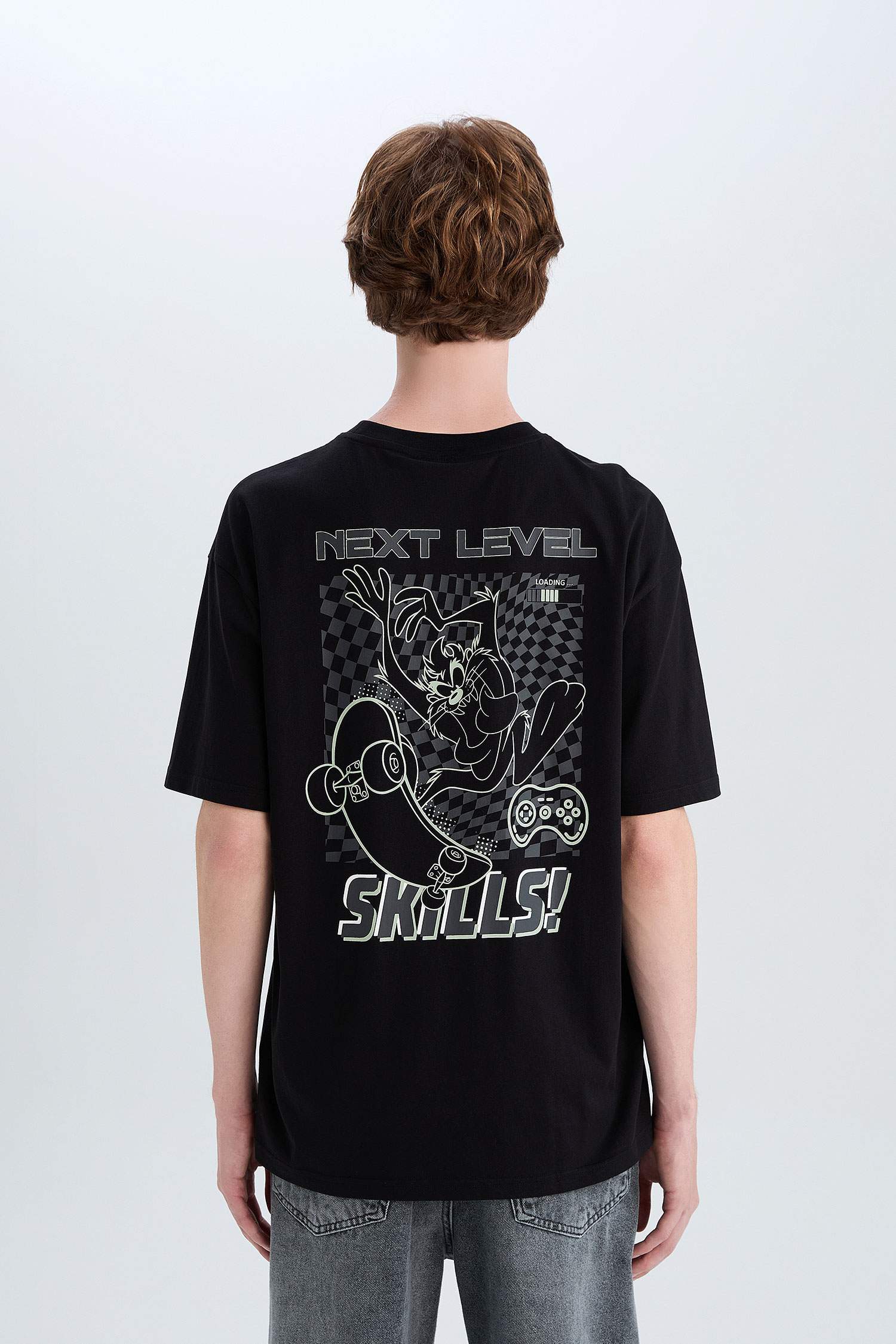 Looney Tunes Boxy Fit Back Printed Cotton T-Shirt