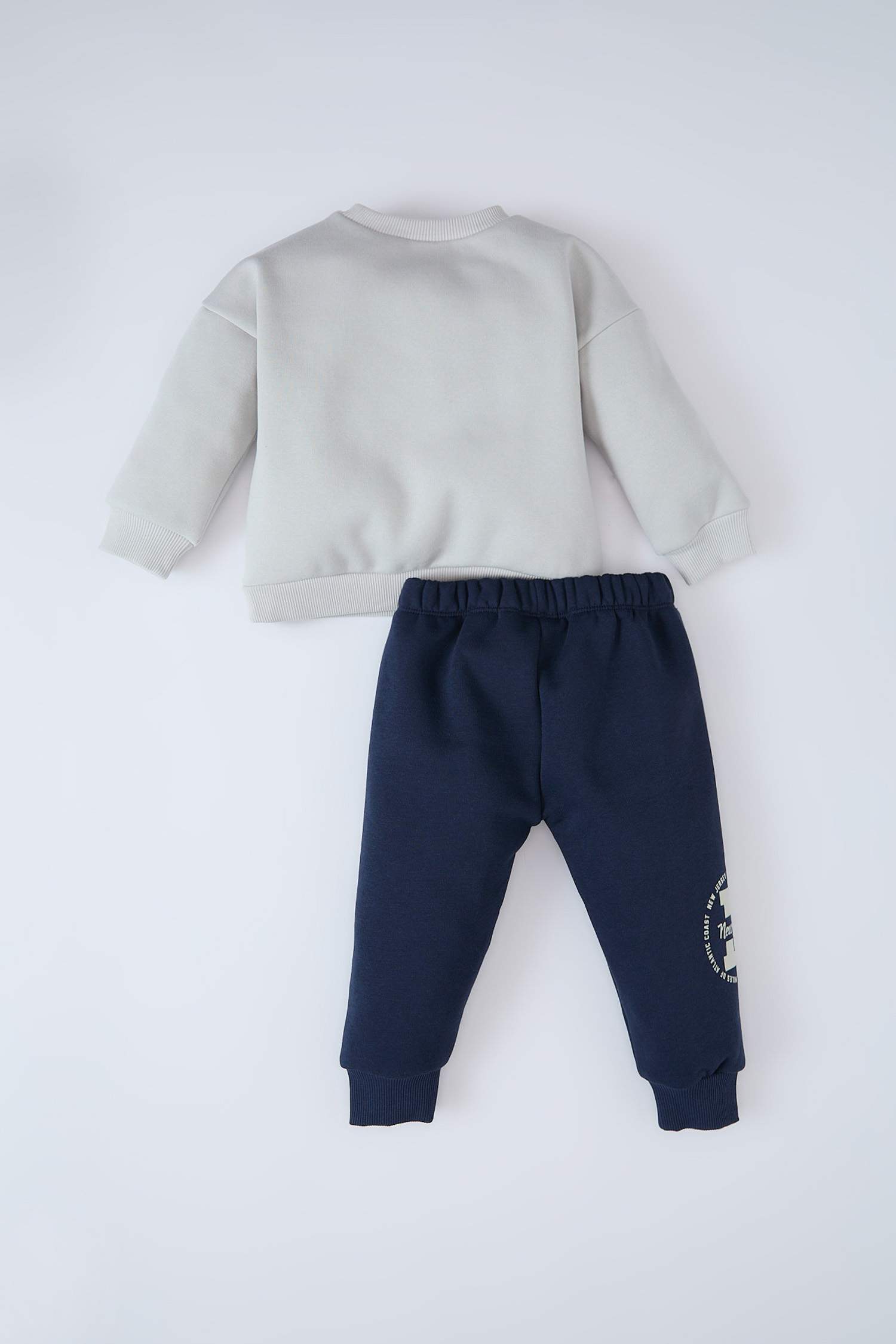 Erkek Bebek 2'li Takım Baskılı Sweatshirt Beli Lastikli Eşofman Altı