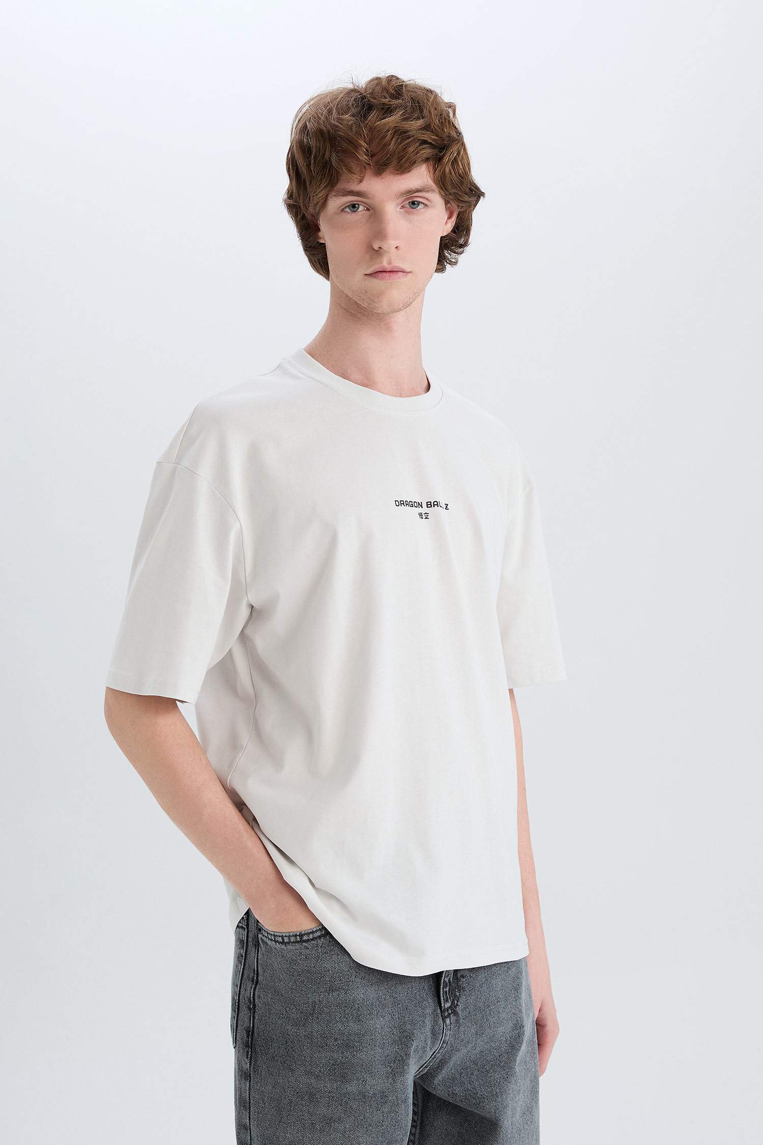 Boxy Fit Dragon Ball Crew Neck Printed Short Sleeve T-Shirt