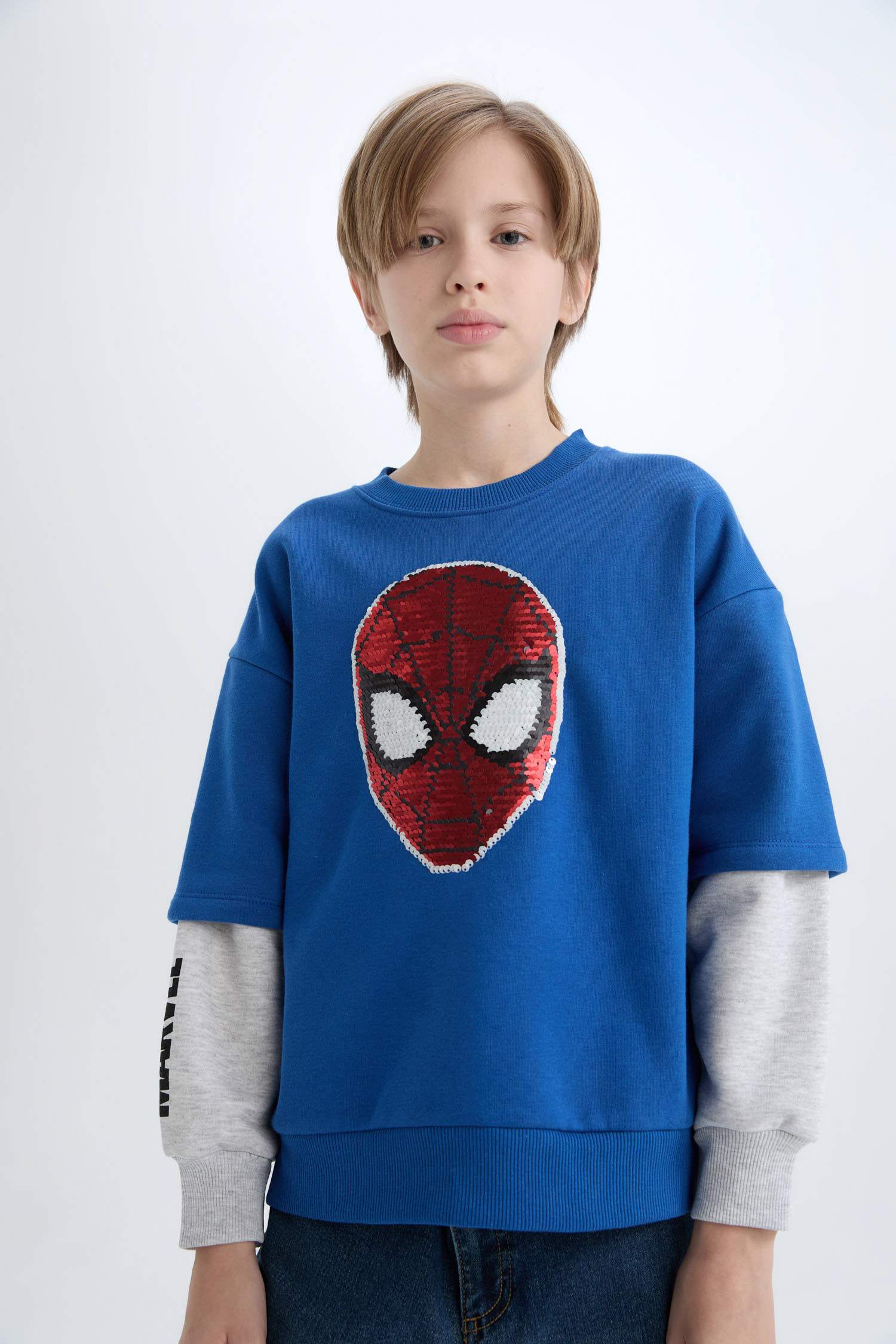 Sweatshirt Spiderman Oversize en Tissu épais à Col rond