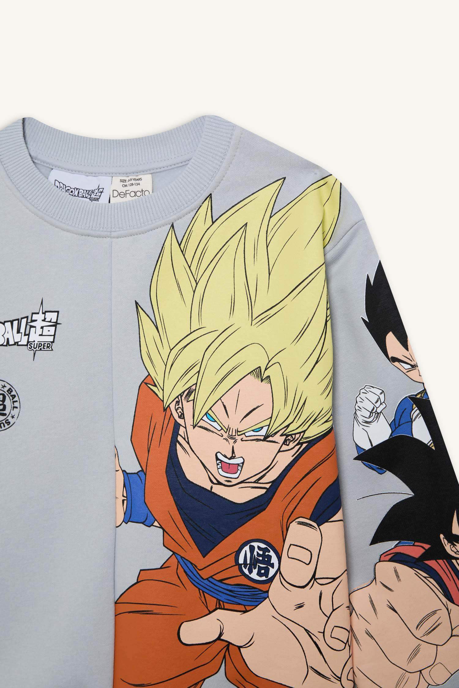 Erkek Çocuk Dragon Ball New Bisiklet Yaka Sırt Baskılı Sweatshirt
