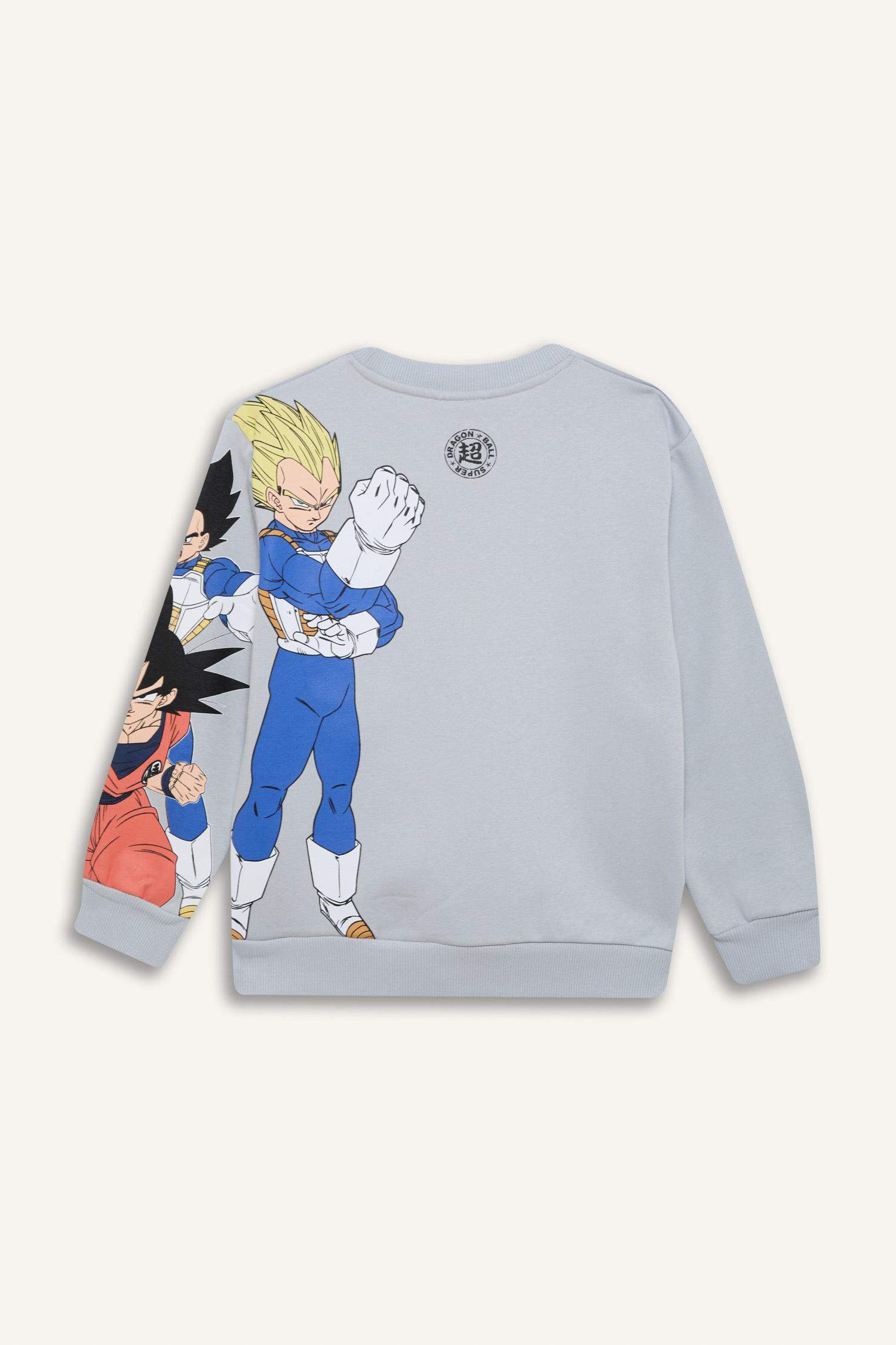 Erkek Çocuk Dragon Ball New Bisiklet Yaka Sırt Baskılı Sweatshirt