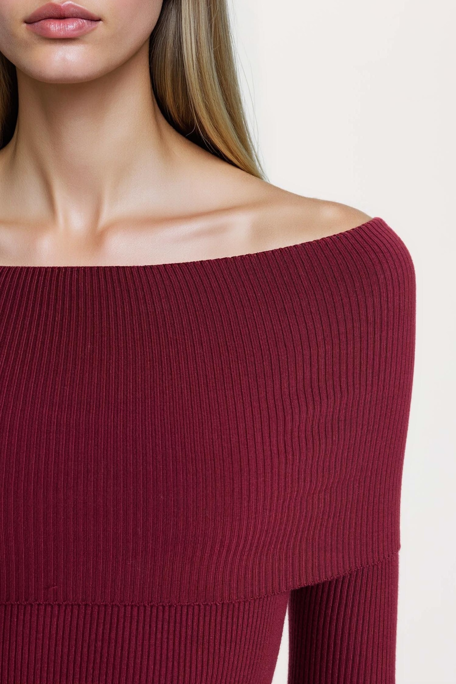 Платье с длинными рукавами Fitted с открытыми плечами