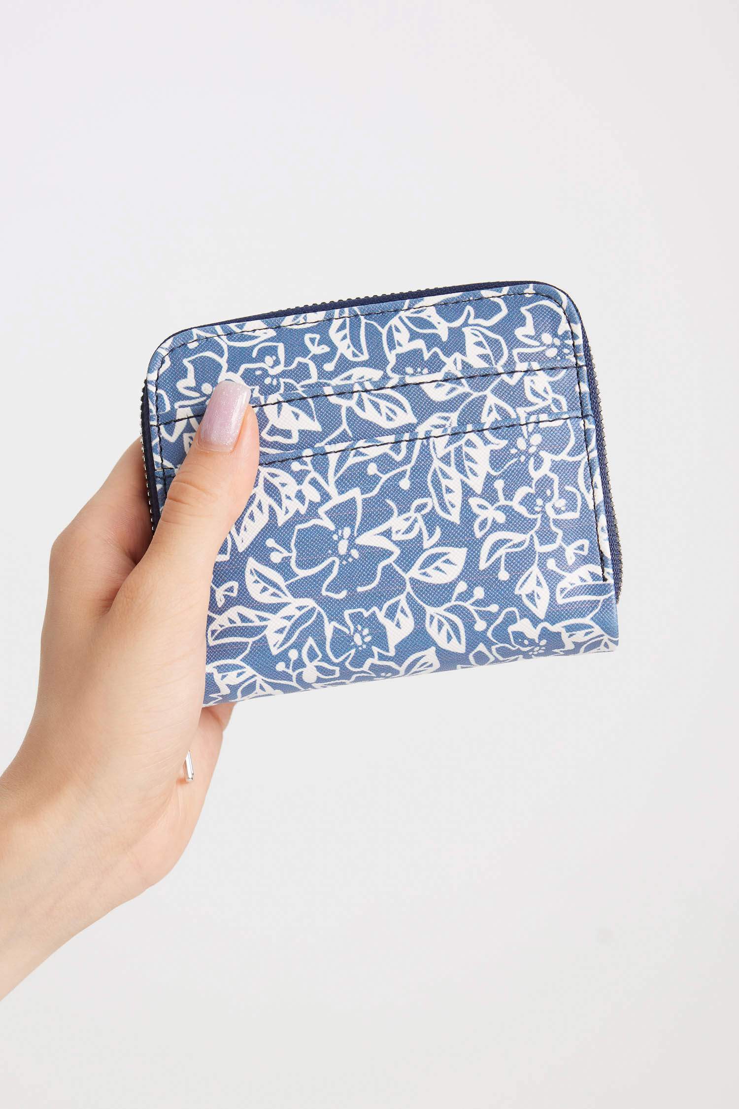 Kadın Çiçek Desenli Suni Deri Cüzdan