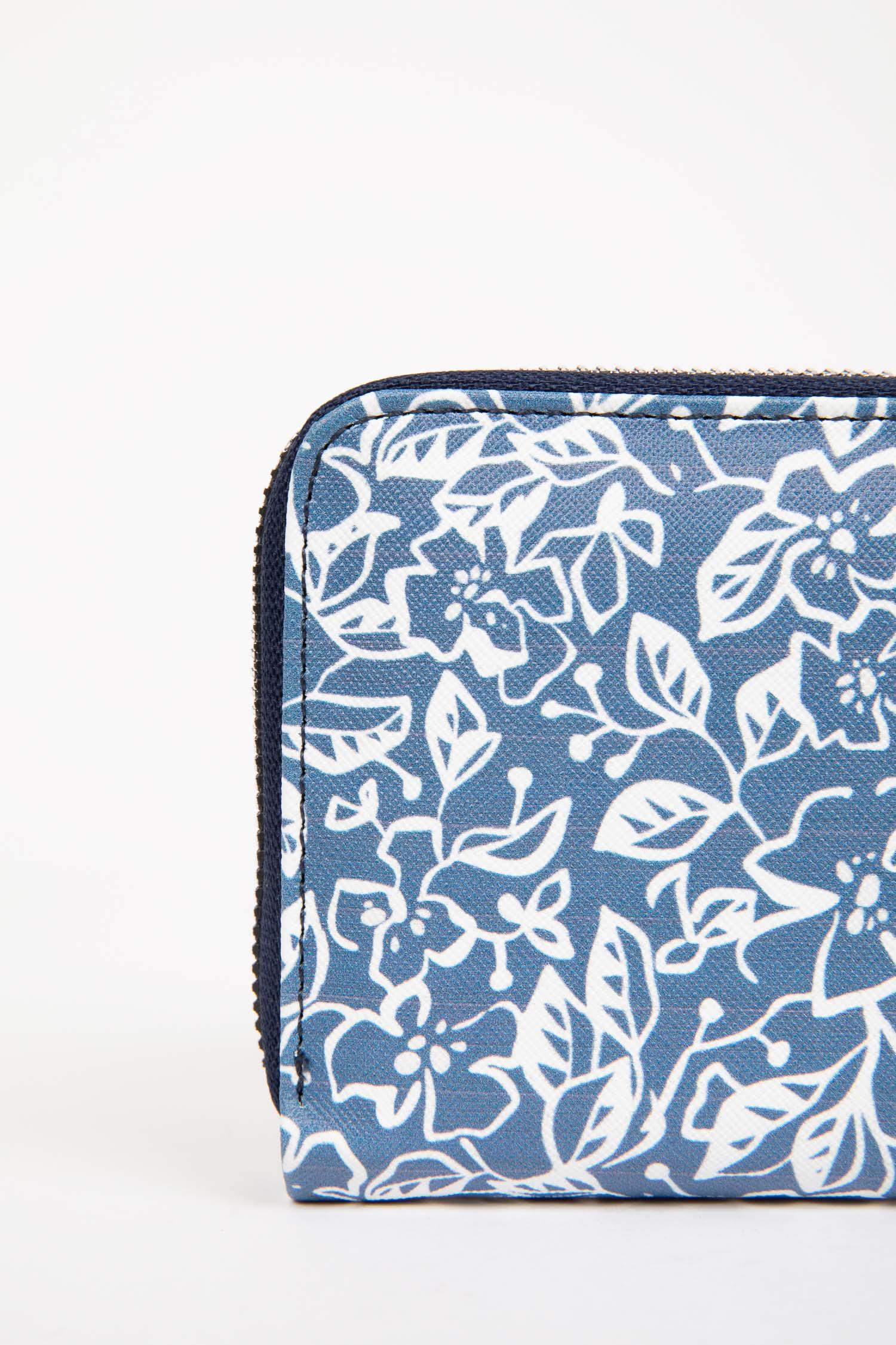 Kadın Çiçek Desenli Suni Deri Cüzdan