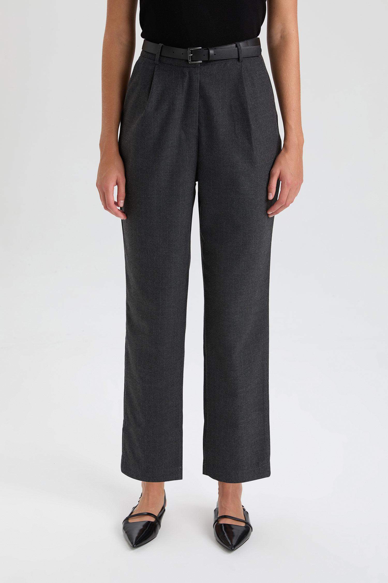 بنطلون برجل واسع وايد ليج وخصر عالي