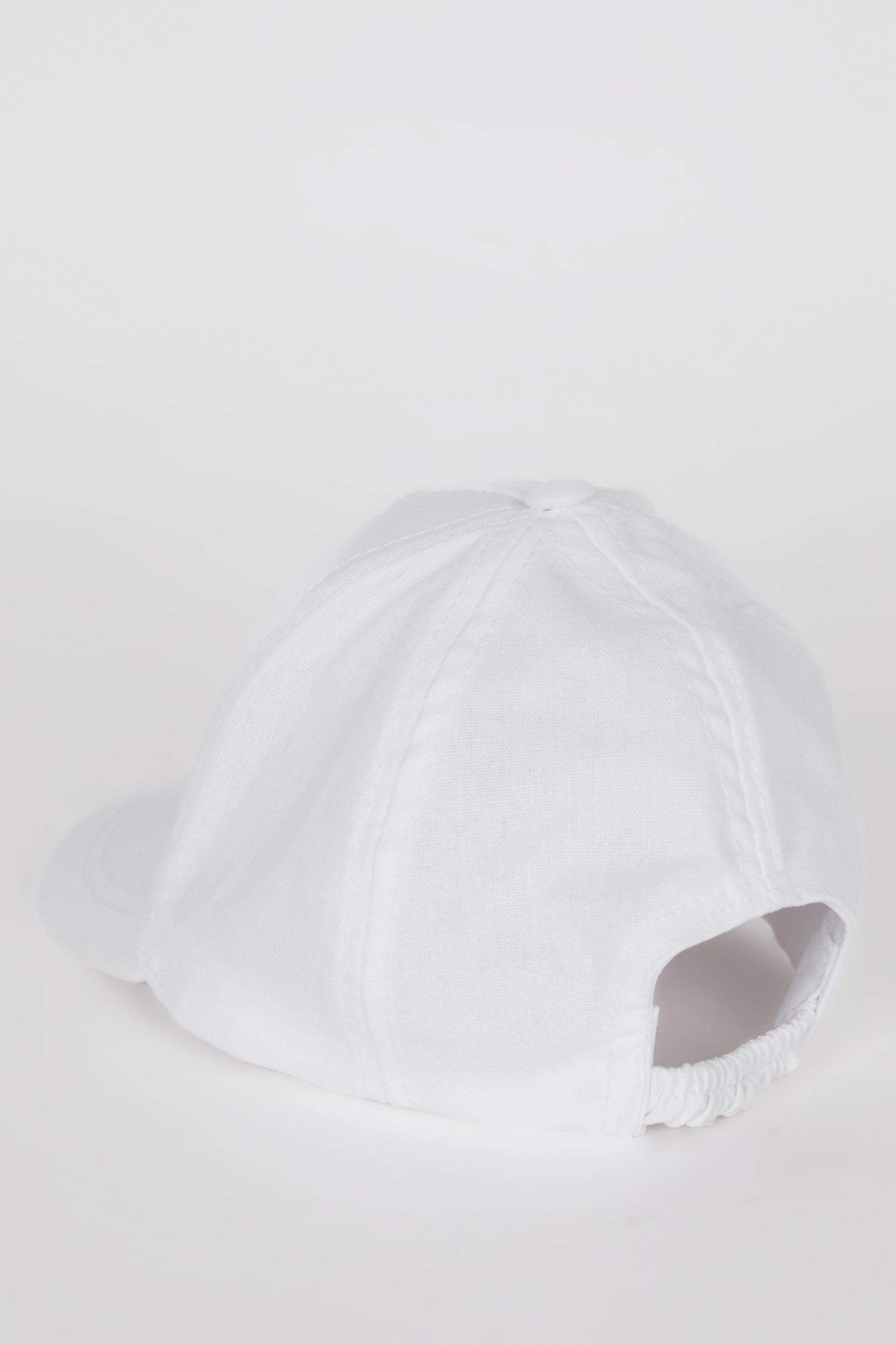 Kız Bebek Nakışlı Keten Karışımlı Cap Şapka