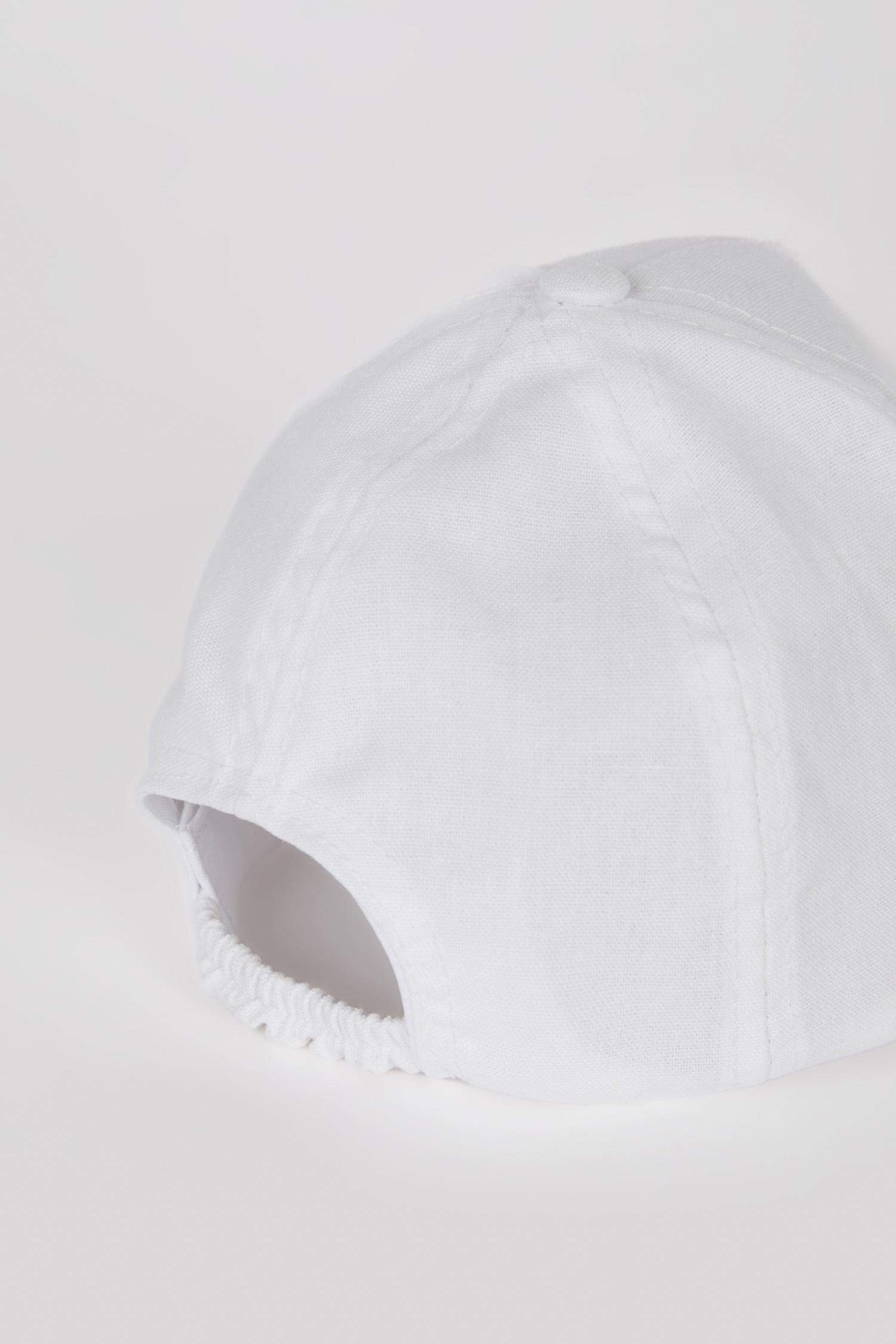 Kız Bebek Nakışlı Keten Karışımlı Cap Şapka