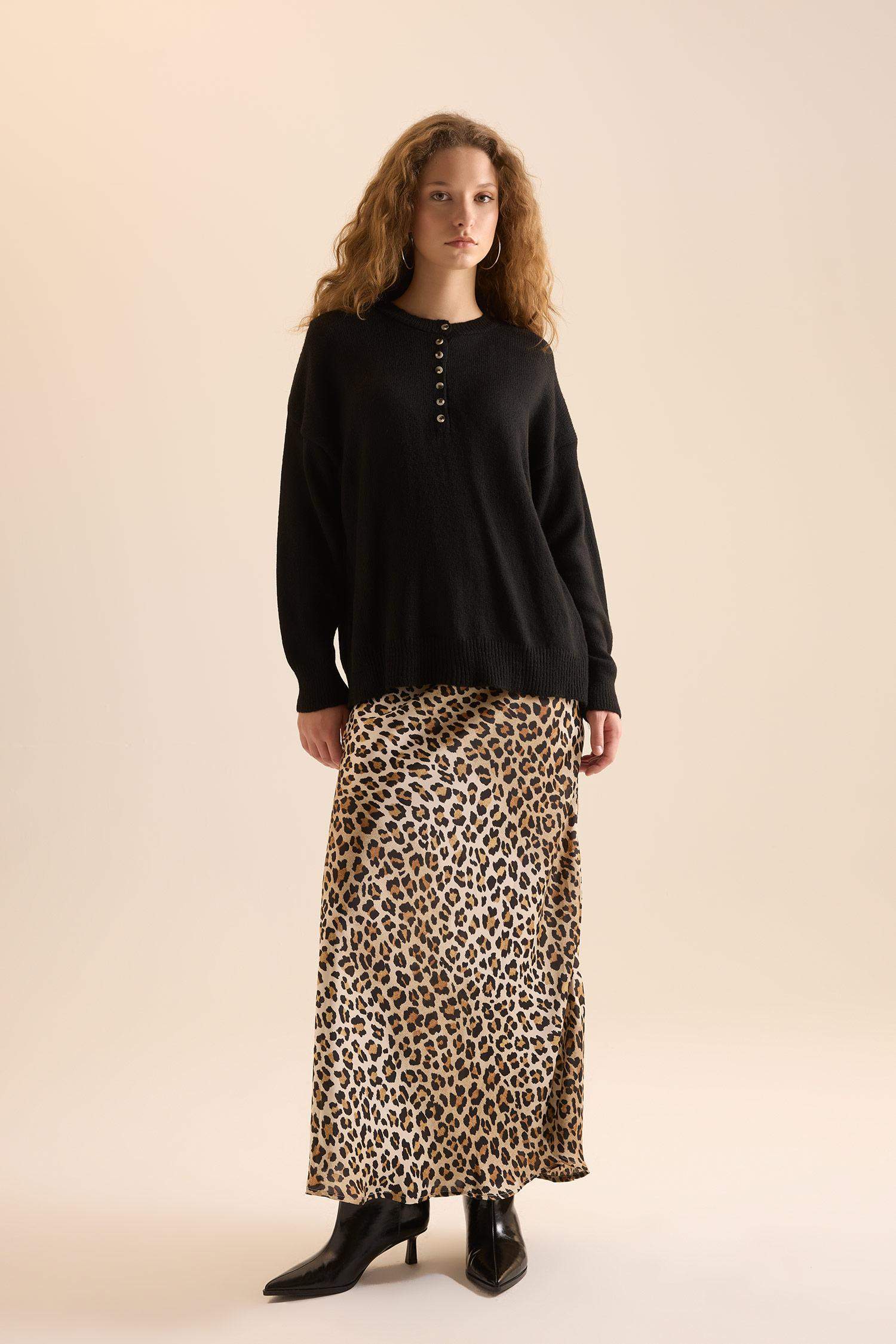 Straight Fit Satin Normal Waist Maxi Skirt